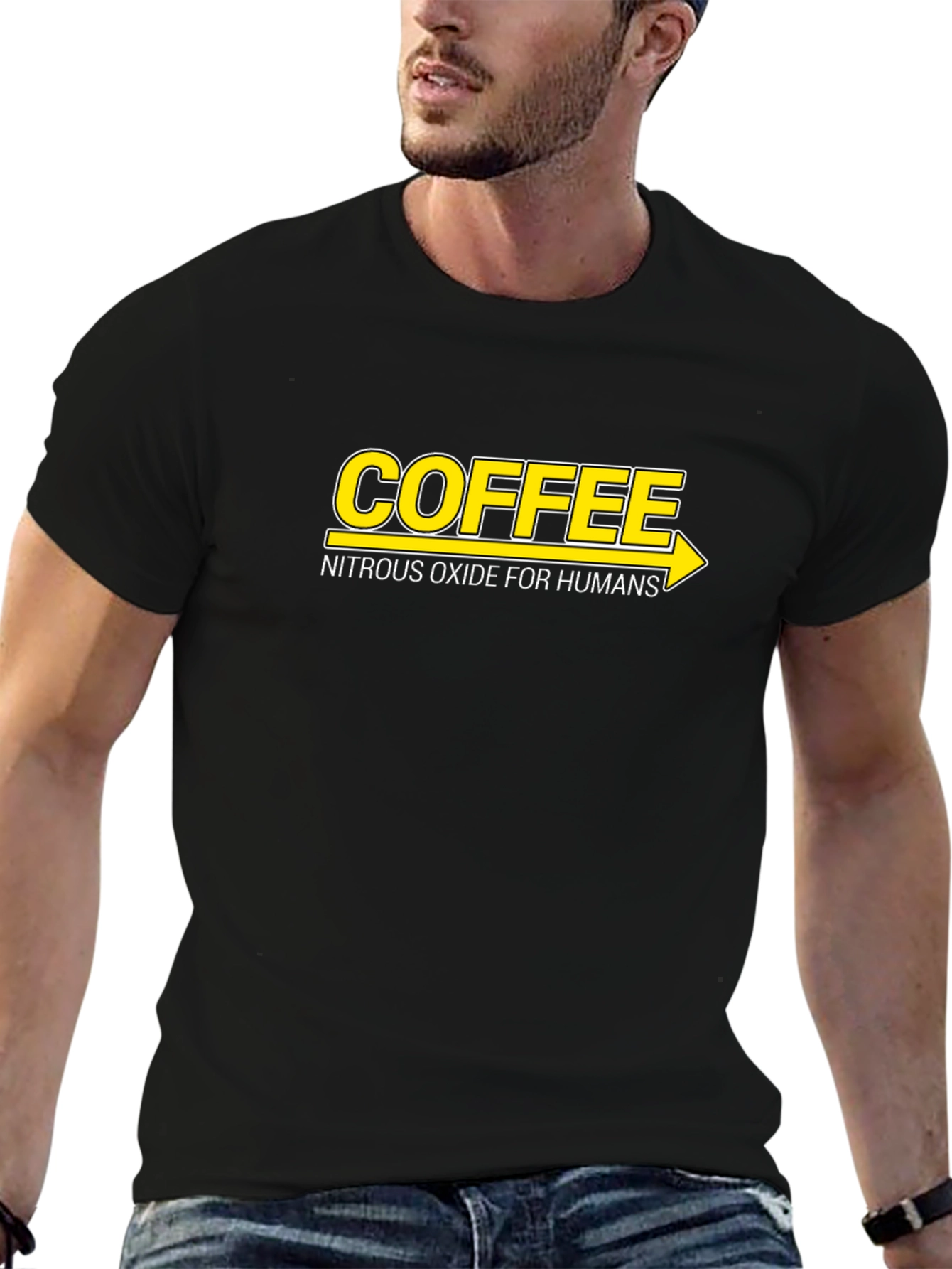 Black Coffee Nitrous Oxide Humor T-Shirt view 6