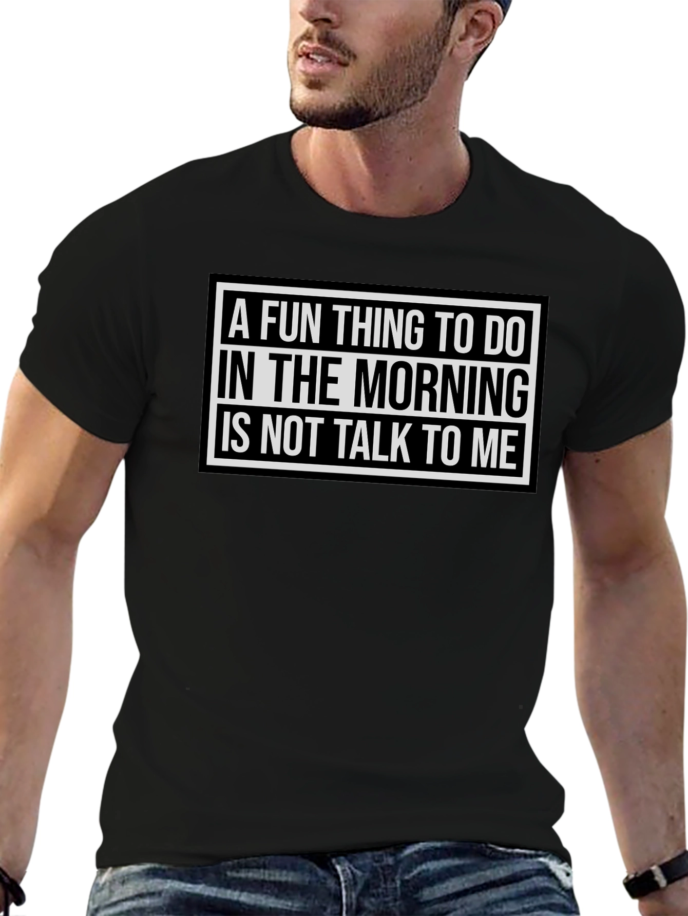 Black Funny Morning Person T-Shirt - "Don't Talk To Me" view 6