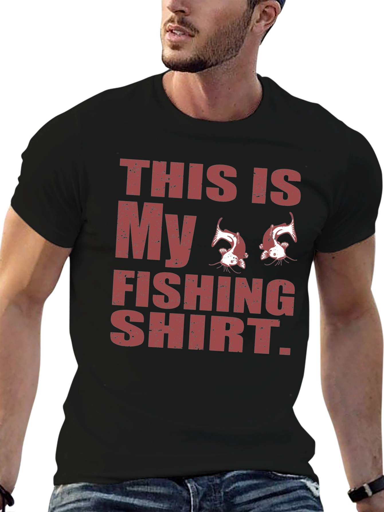 Black Funny Fishing Shirt - Men's Novelty Graphic Tee view 6