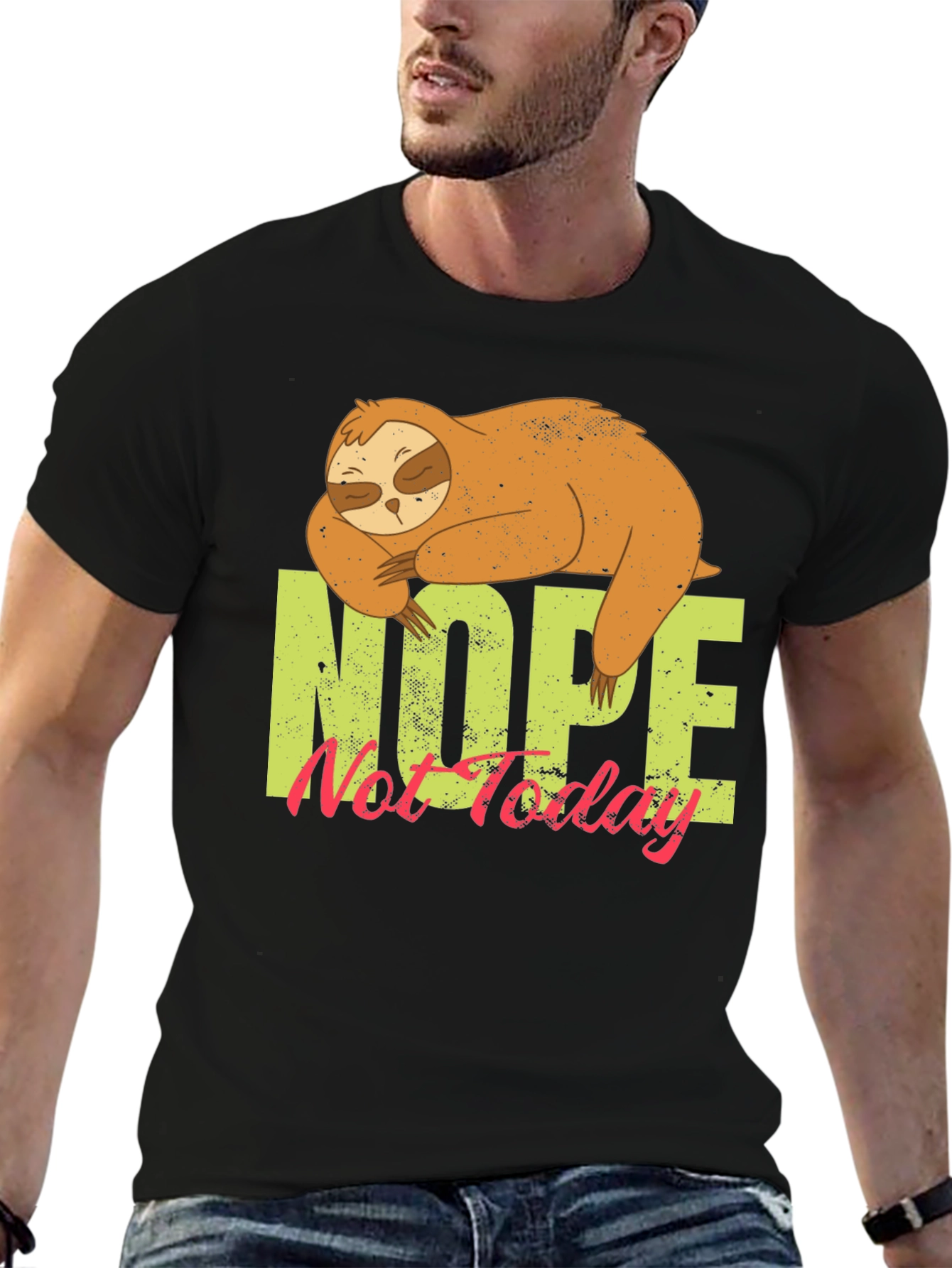 Nope Not Today Sloth Graphic Tee - 6