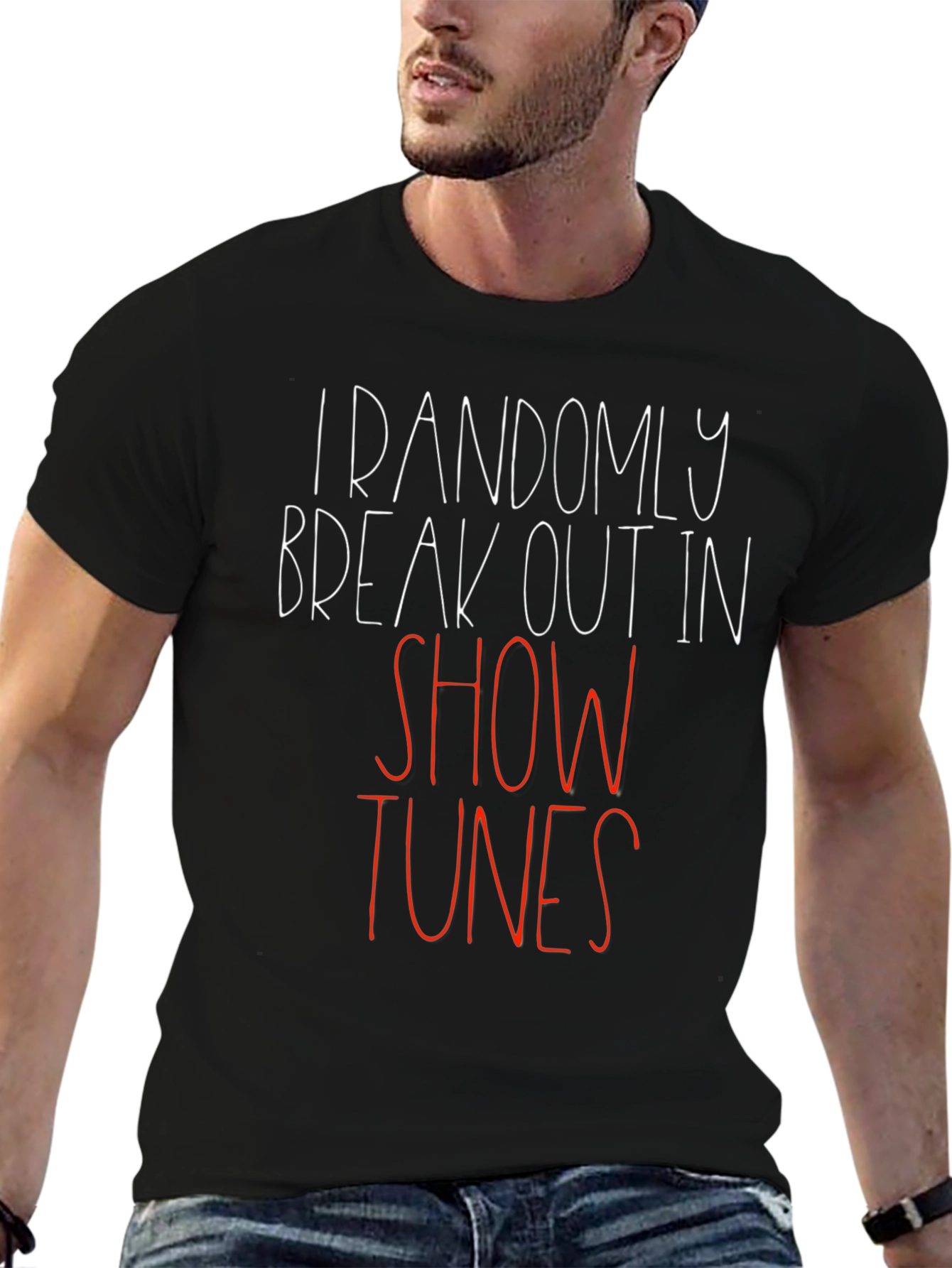 Black Funny "Show Tunes" Graphic Tee view 6