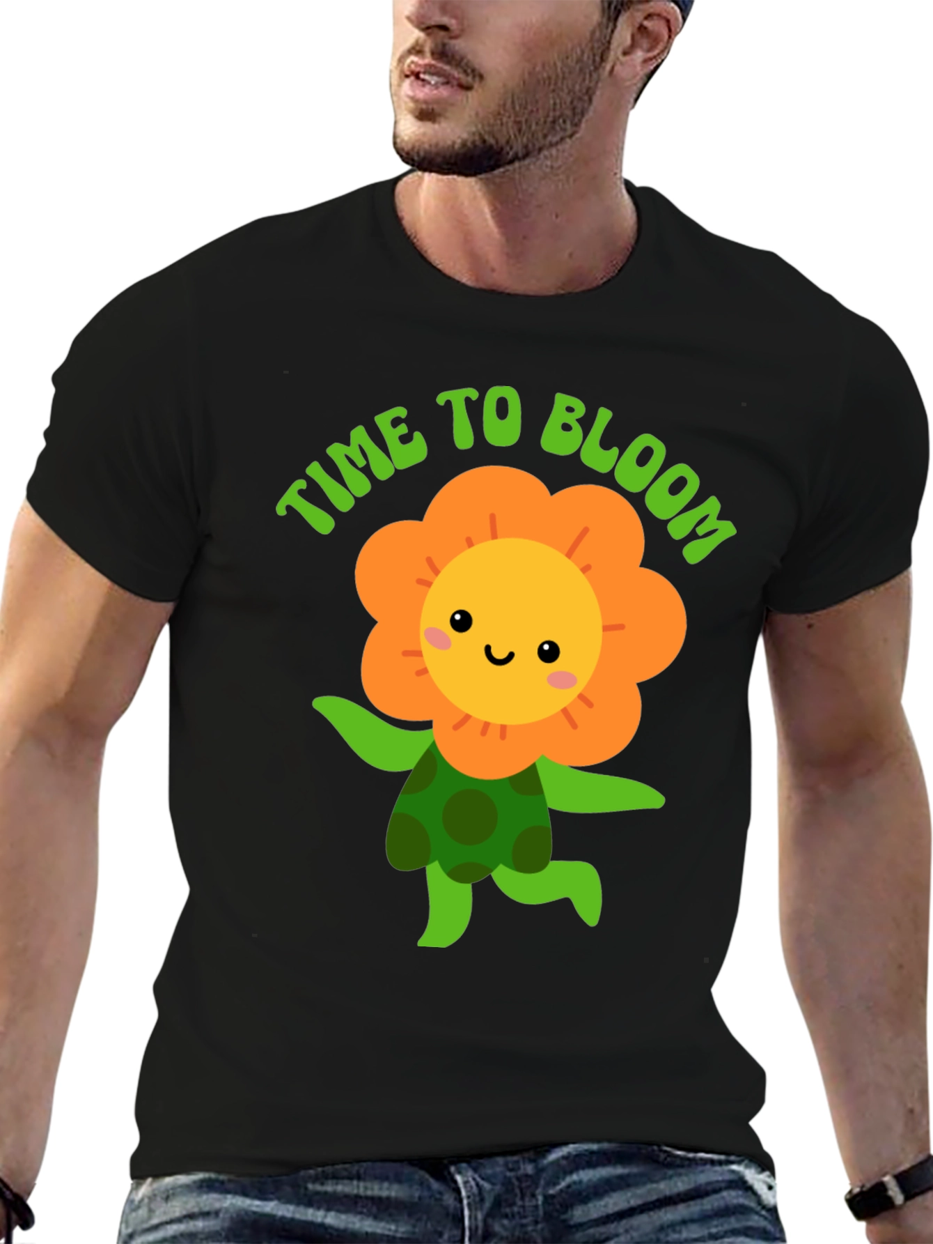 Black Time to Bloom Graphic T-Shirt view 6