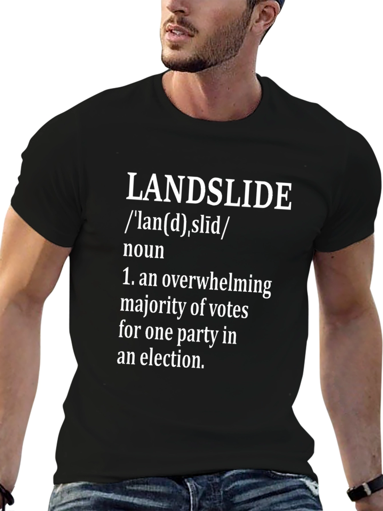 Black Landslide Definition Graphic Tee - Political Statement Shirt view 6