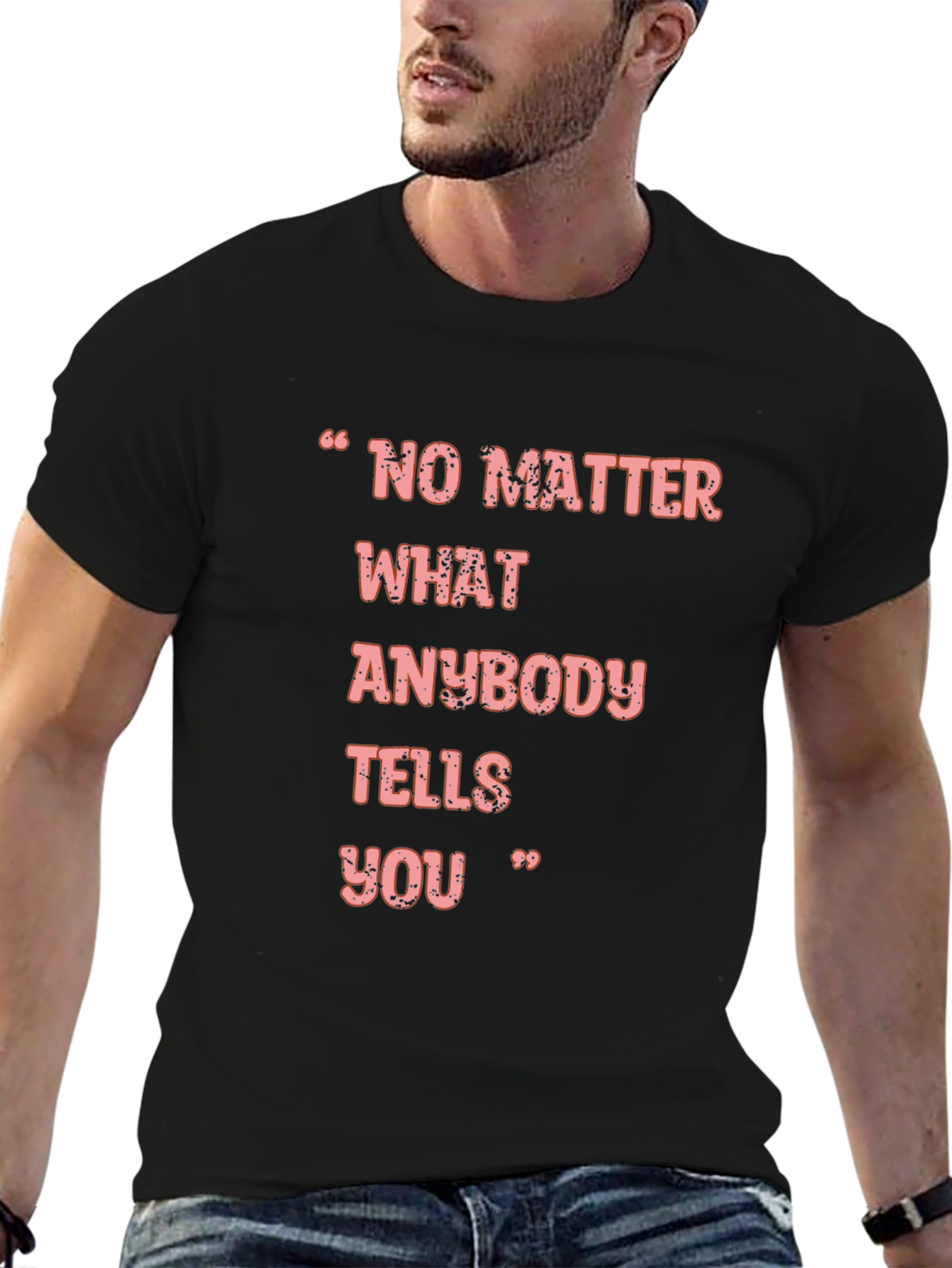 Black Inspirational Quote Graphic Tee - Black Unisex T-Shirt view 6