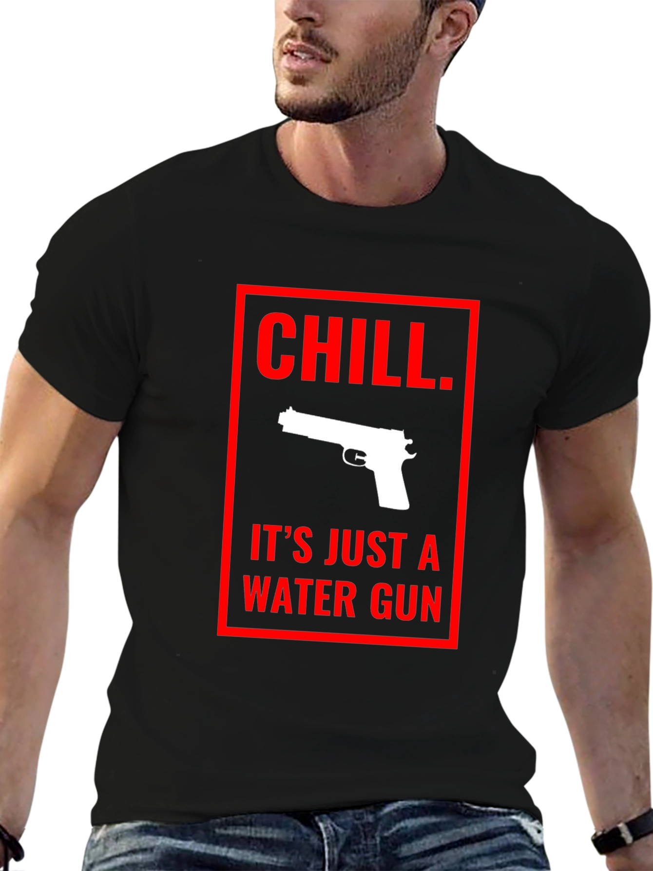 Black Chill Water Gun Graphic Tee - Black view 6