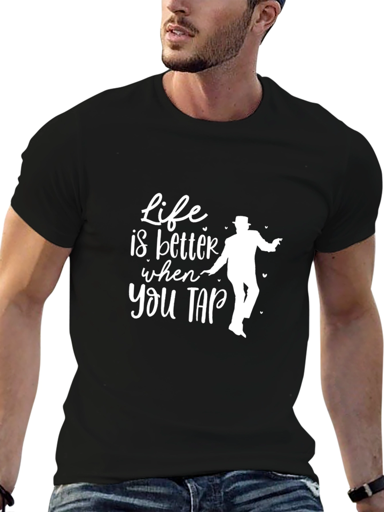 Black Life is Better When You Tap - Black T-Shirt view 6