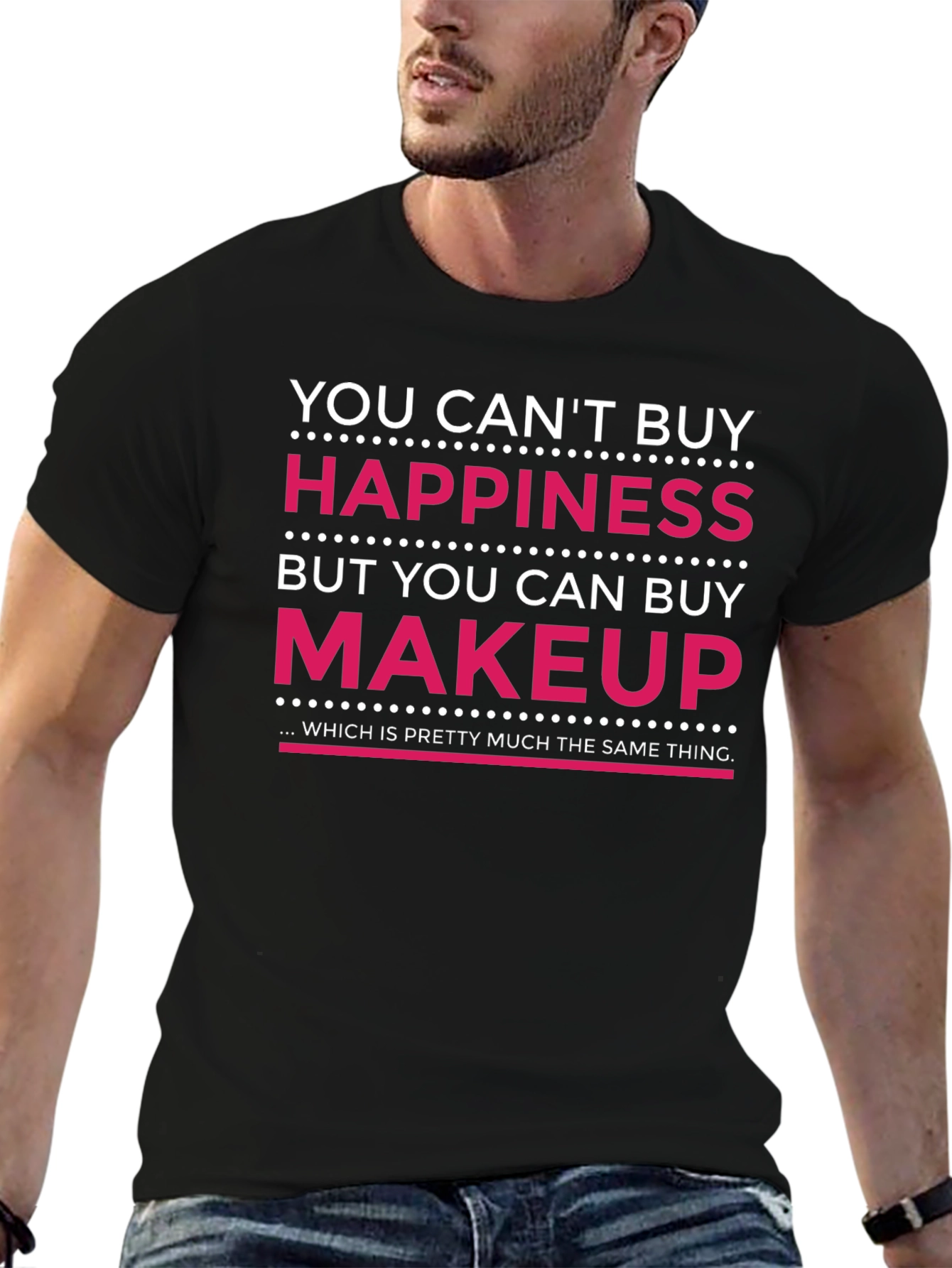 Black Makeup Happiness T-Shirt view 6