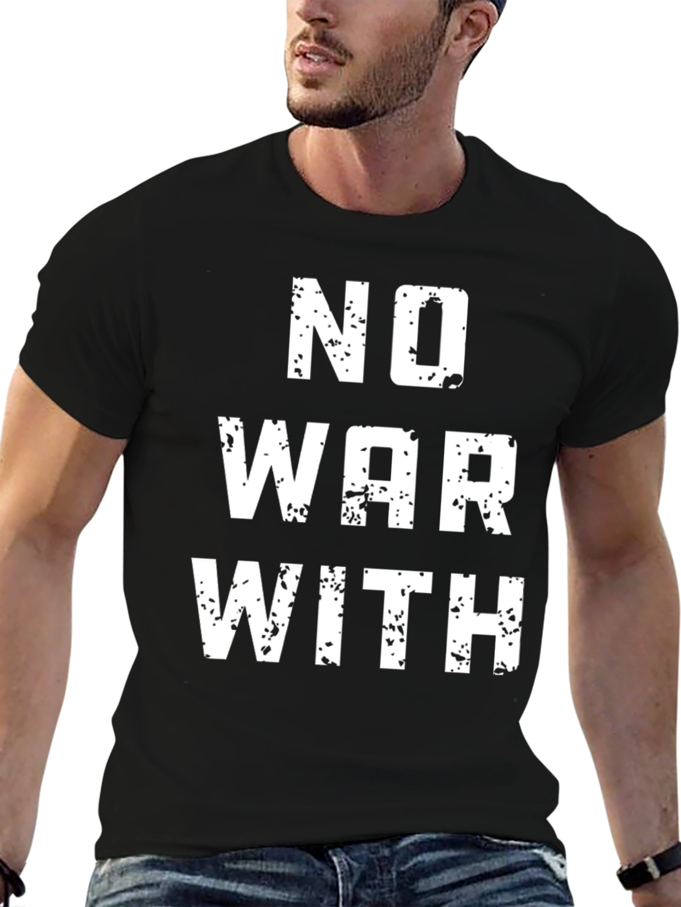 Black No War With T-Shirt - Black Graphic Tee view 6