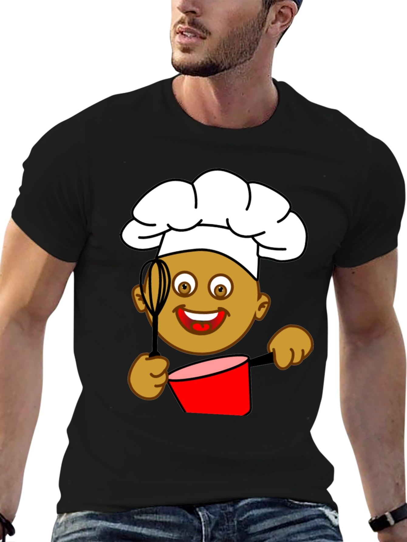 Black Chef Cartoon Graphic Tee view 6