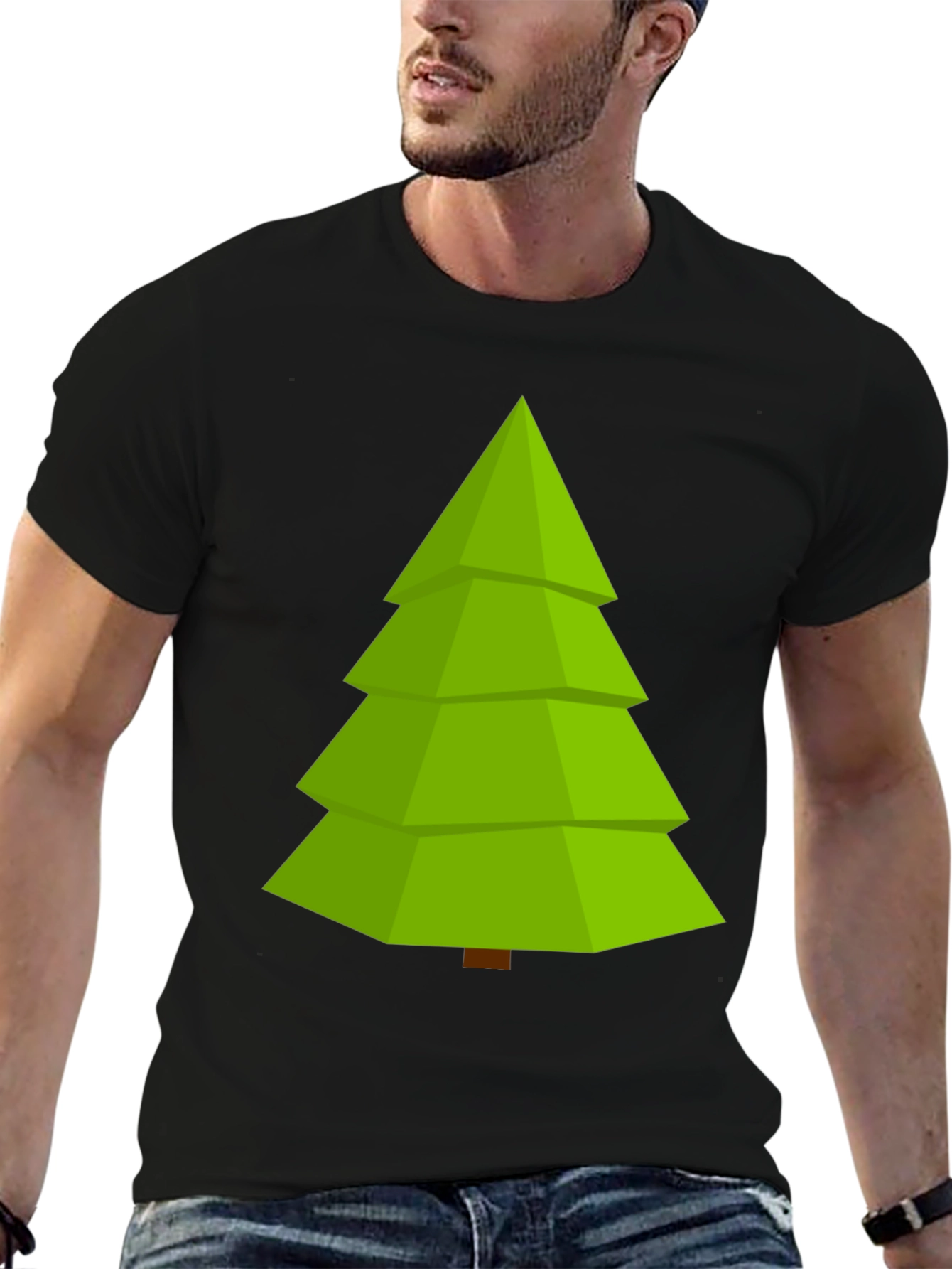 Black Christmas Tree Graphic Tee - Holiday Style view 6