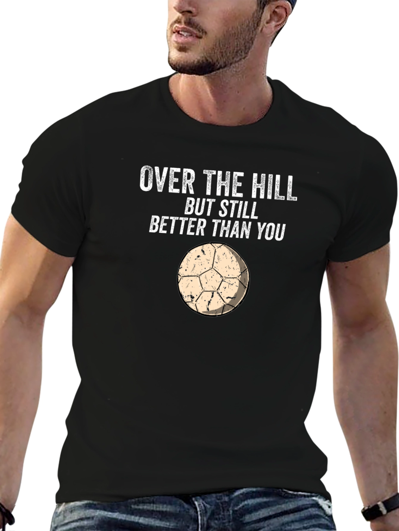 Black Over The Hill Humor Graphic T-Shirt view 6