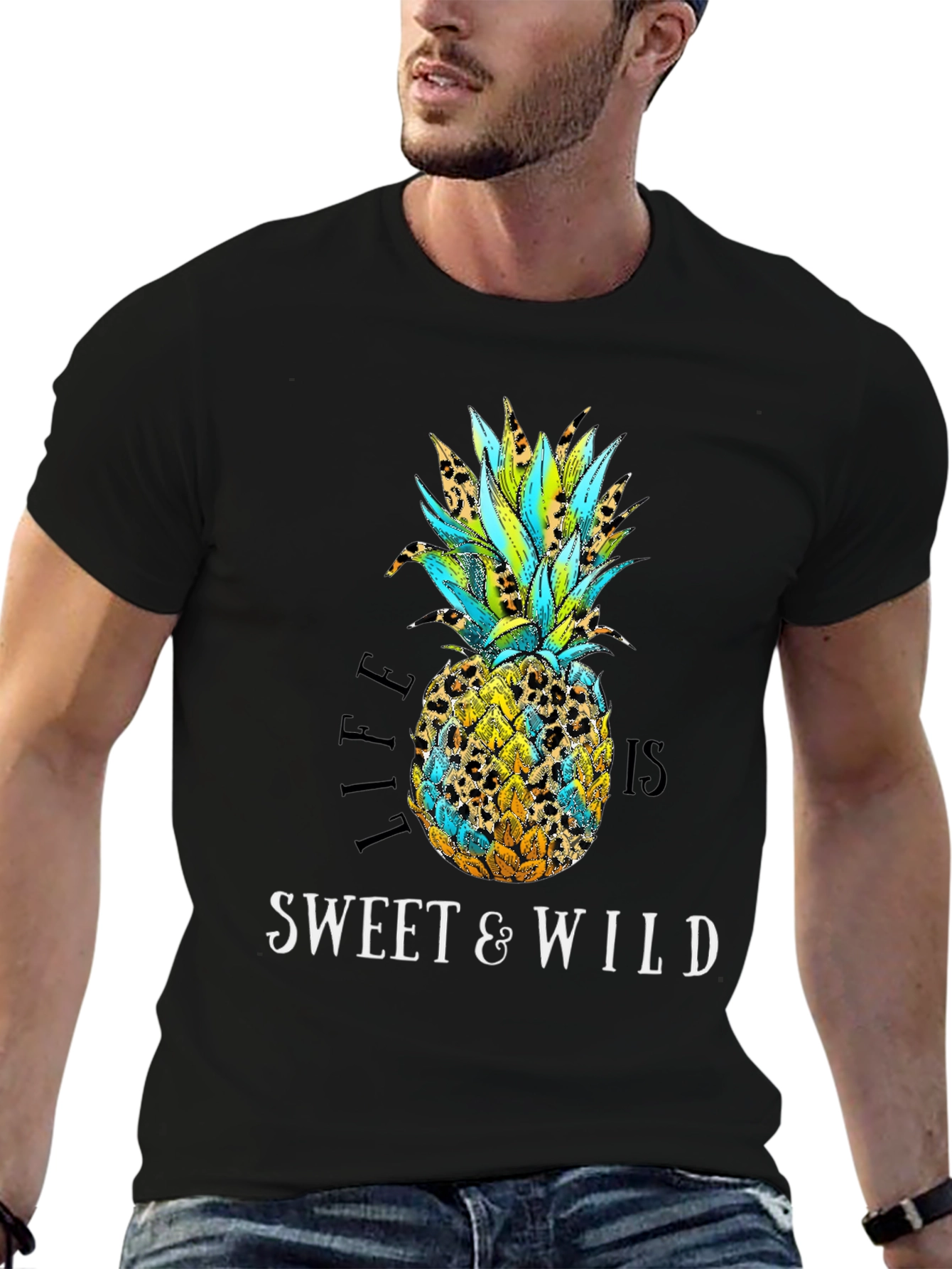 Black Sweet & Wild Pineapple Graphic Tee view 6