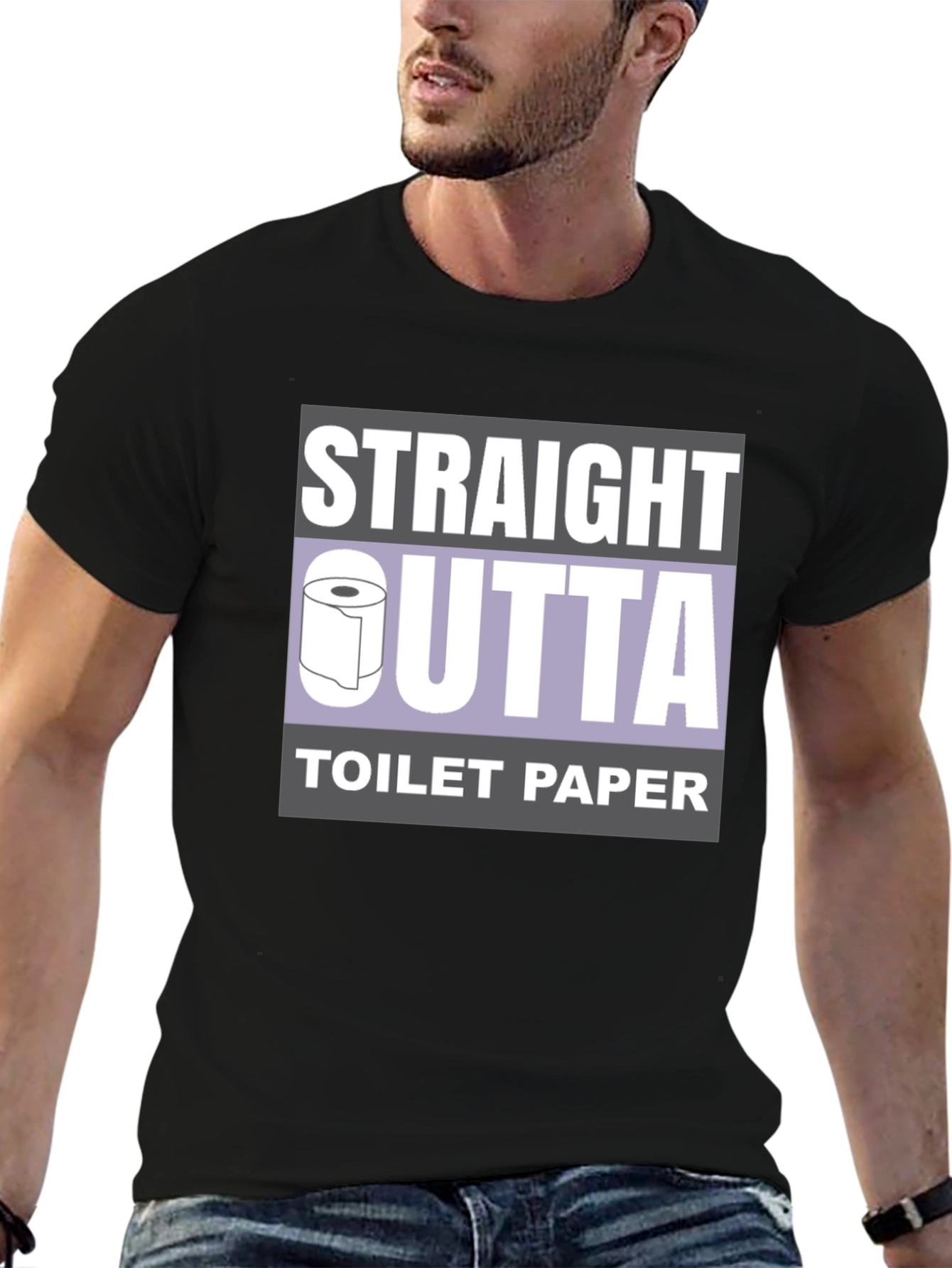 Black Straight Outta Toilet Paper T-Shirt Funny Novelty Tee view 6