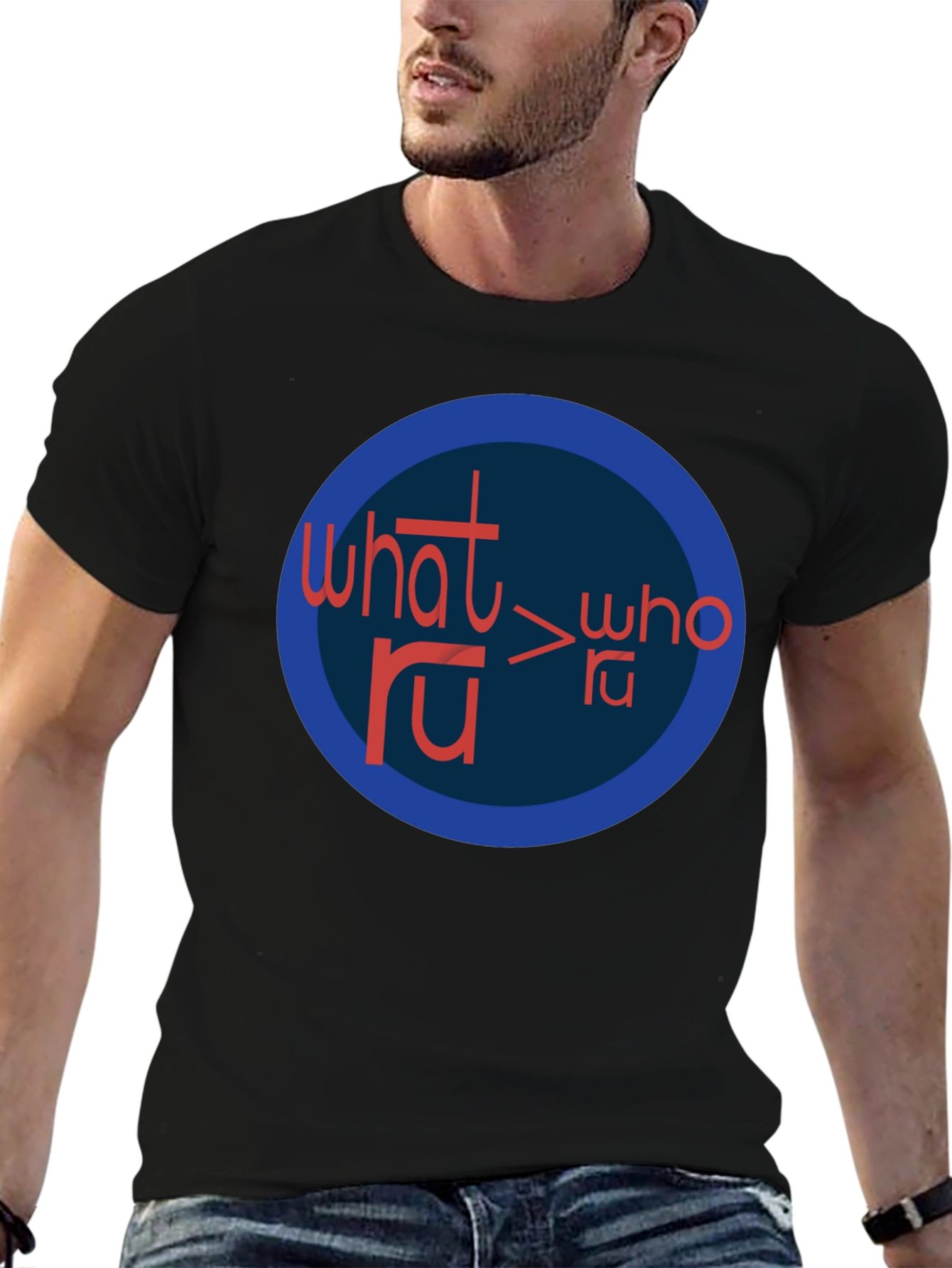 Black What RU > Who RU Graphic Tee - Black view 6