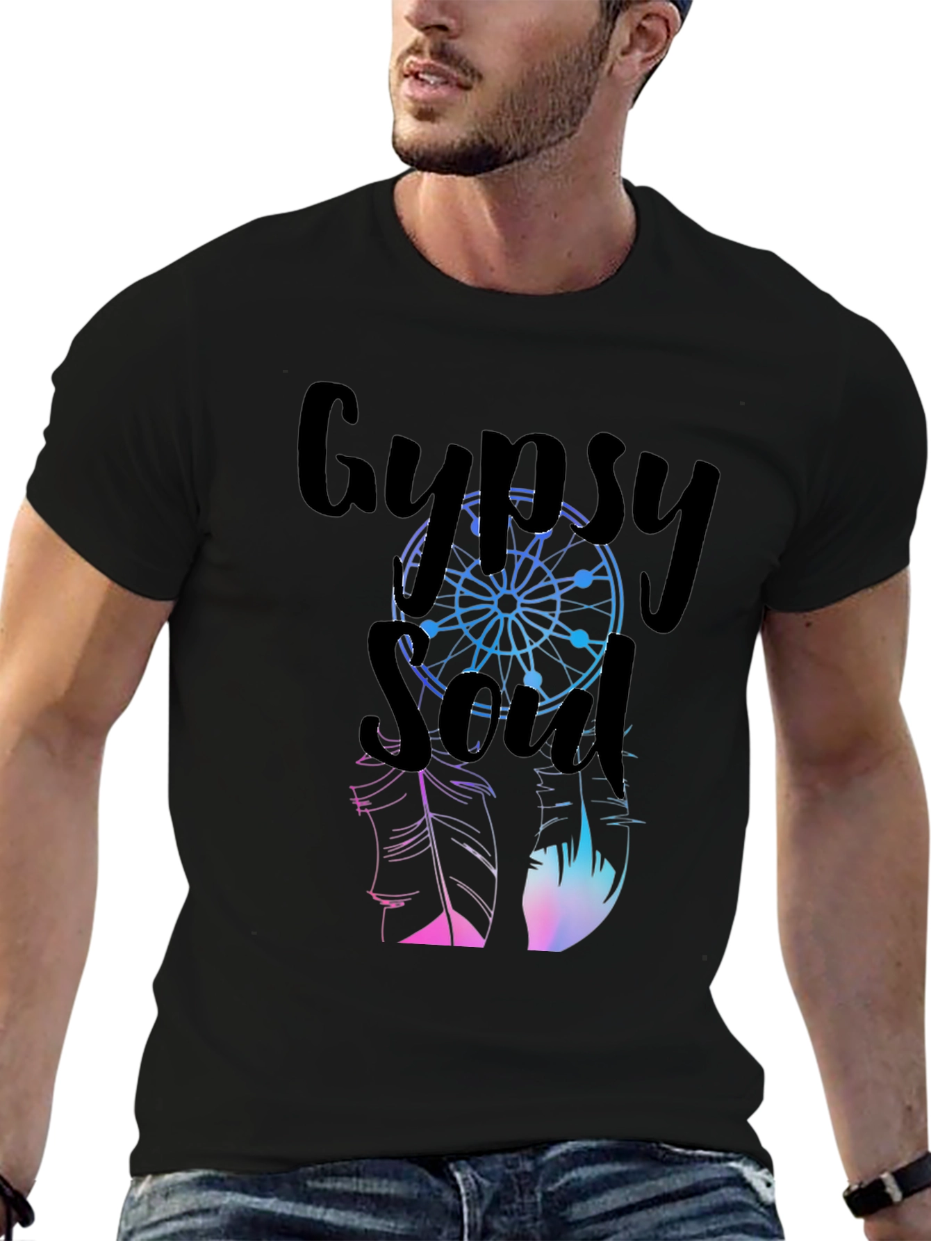 Black Gypsy Soul Graphic T-Shirt - Casual Style view 6