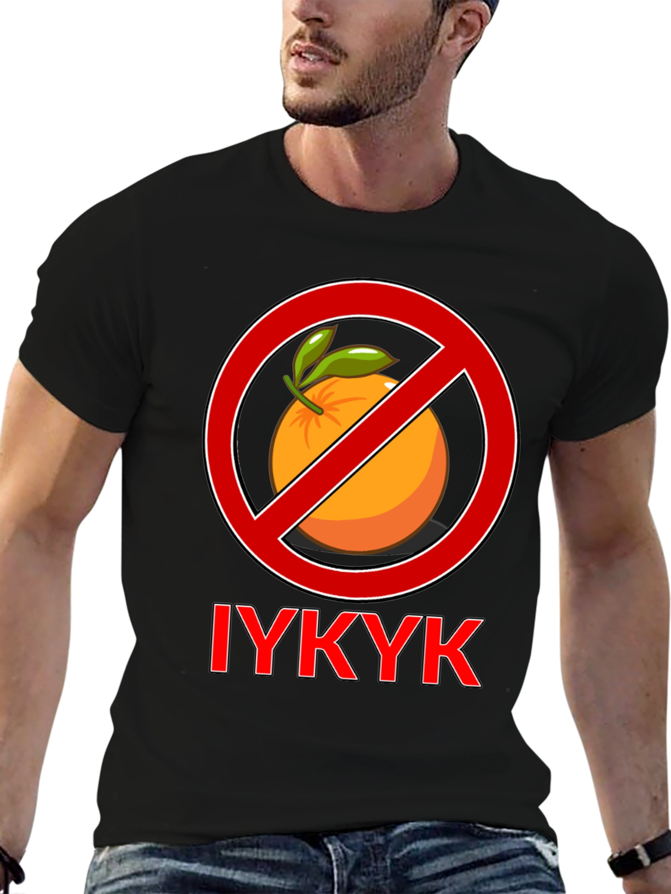 Black IYKYK No Orange Graphic Tee view 6