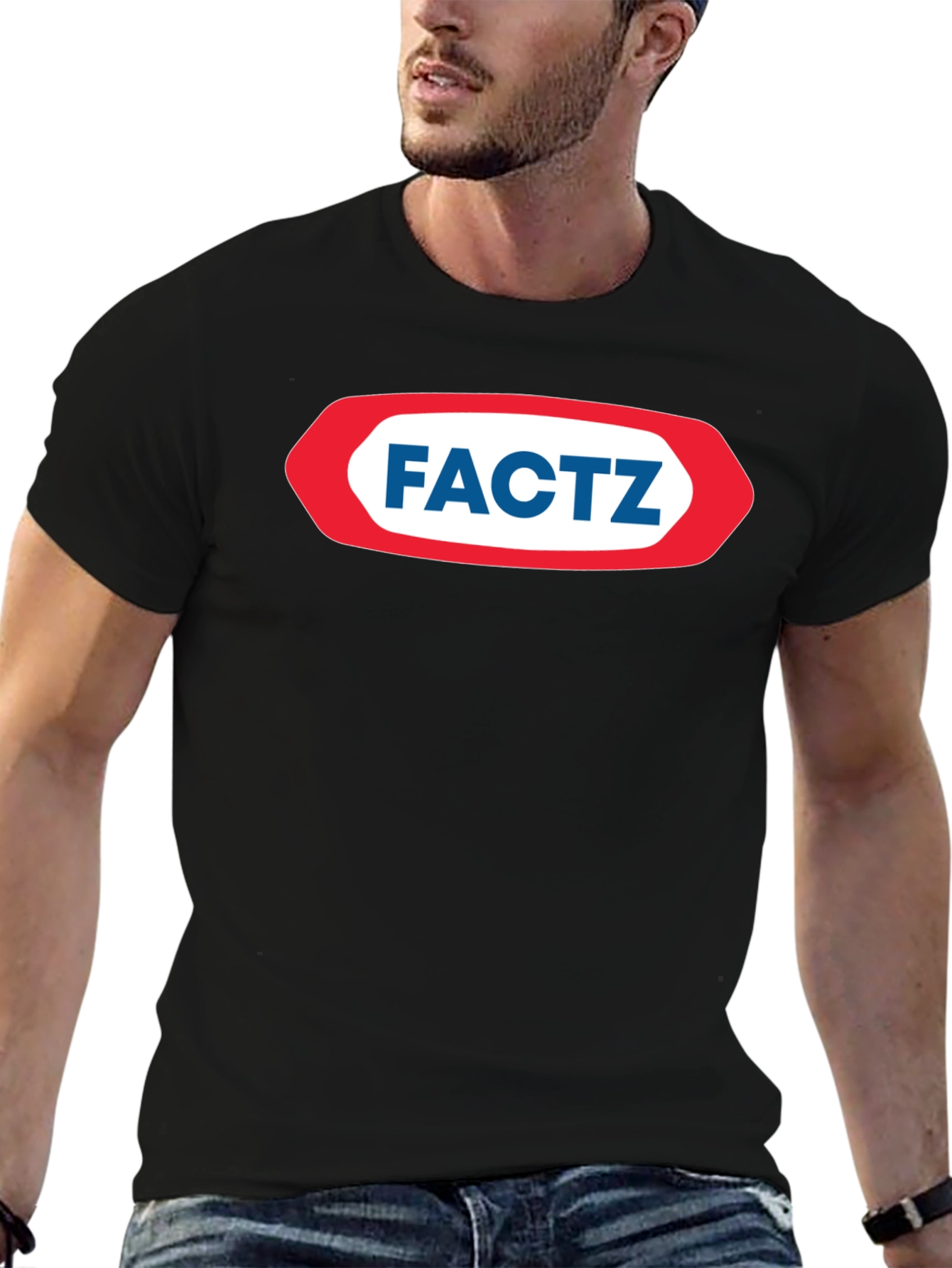 Black FACTZ Graphic T-Shirt - Bold Statement Tee view 6
