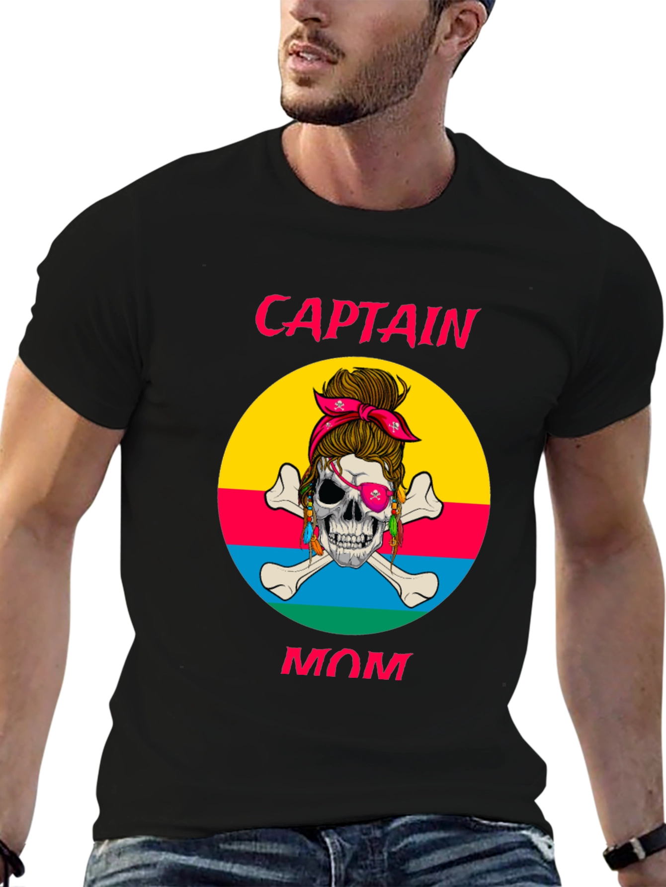 Captain Mom T-Shirt - Skull Pirate Design - 6