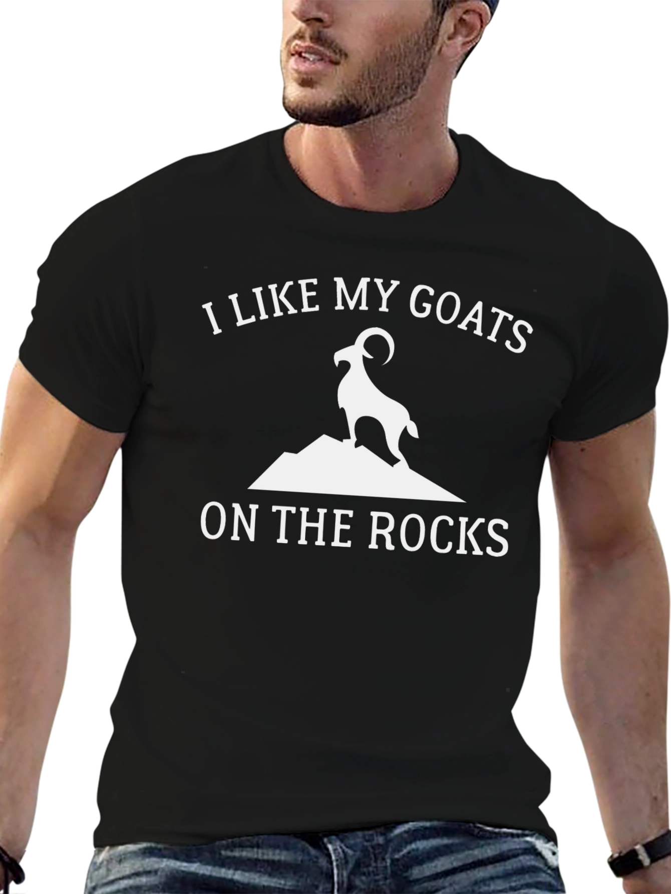 Black Goat on the Rocks Graphic Tee - Black view 6
