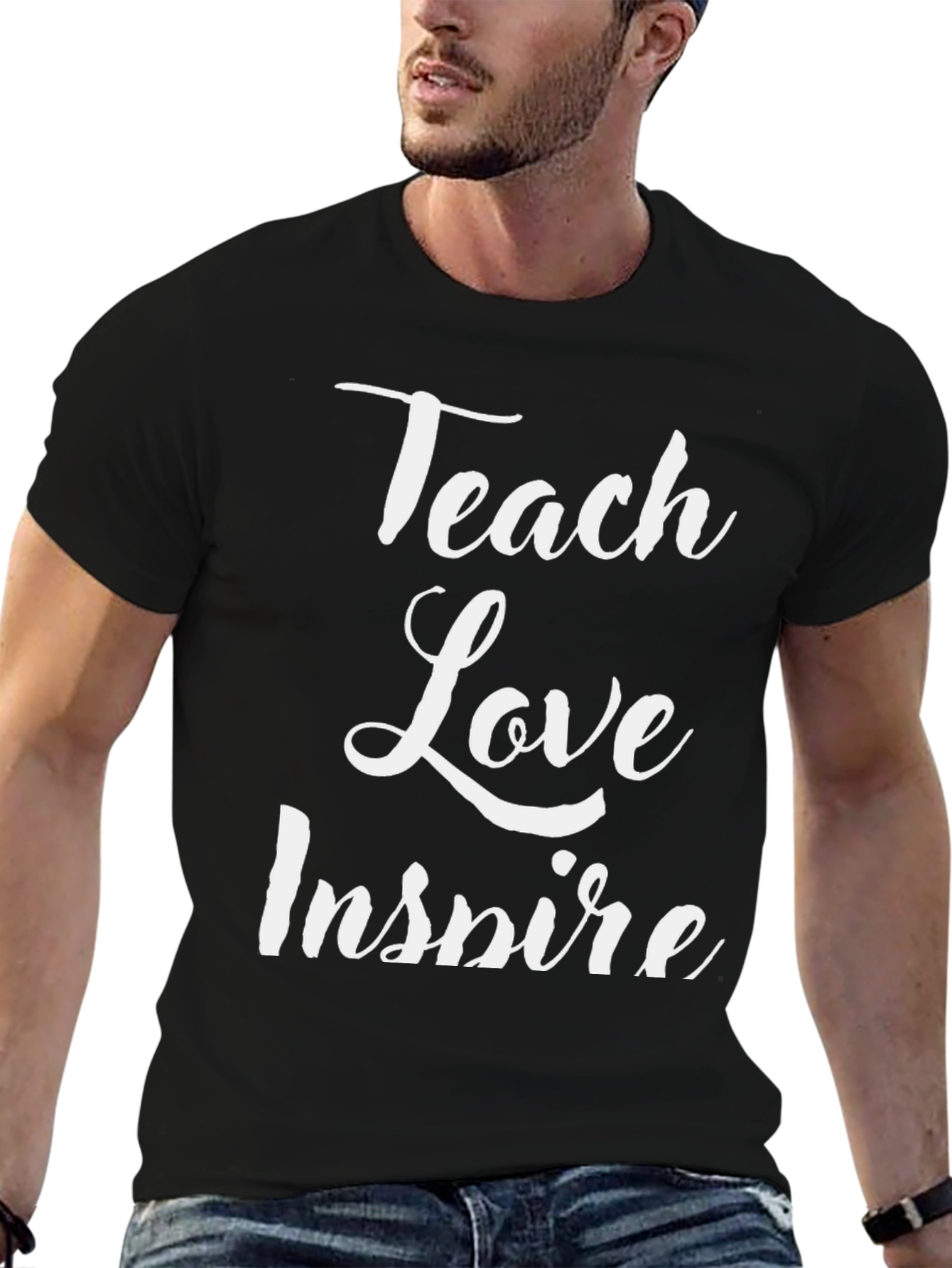 Black Teach Love Inspire T-Shirt view 6