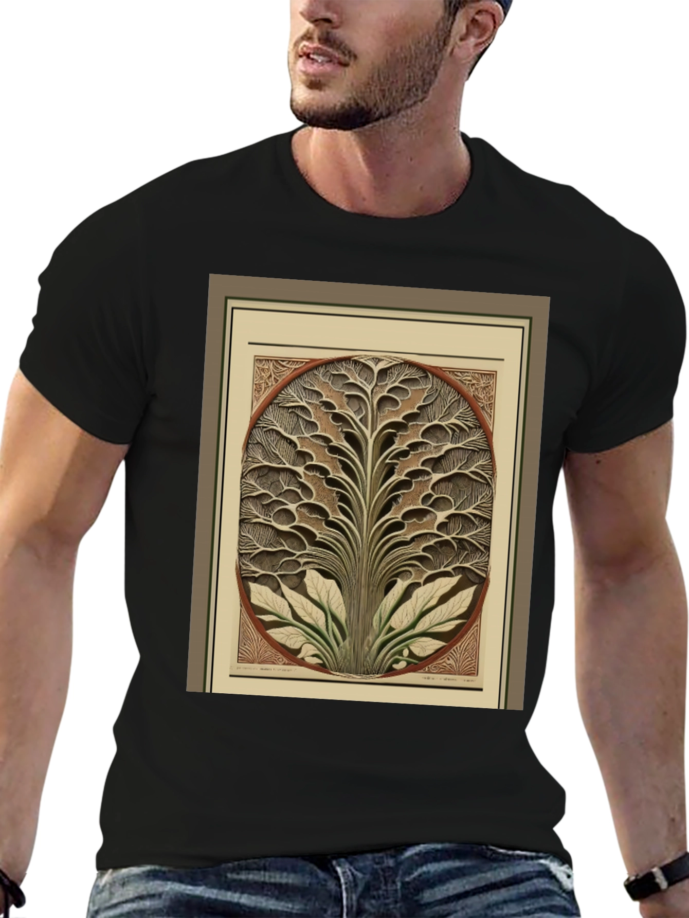 Black Arboreal Art Tee: Unique Tree Graphic T-Shirt view 6