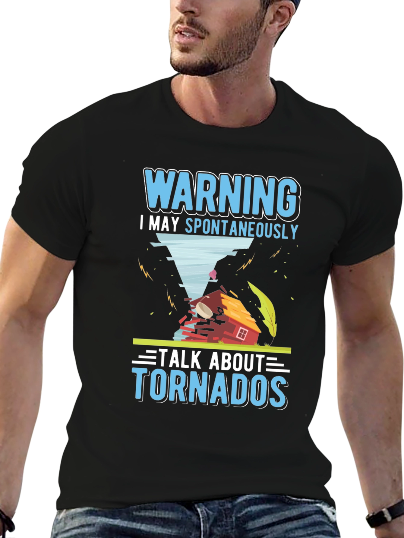 Black Warning Tornadoes Graphic T-Shirt view 6