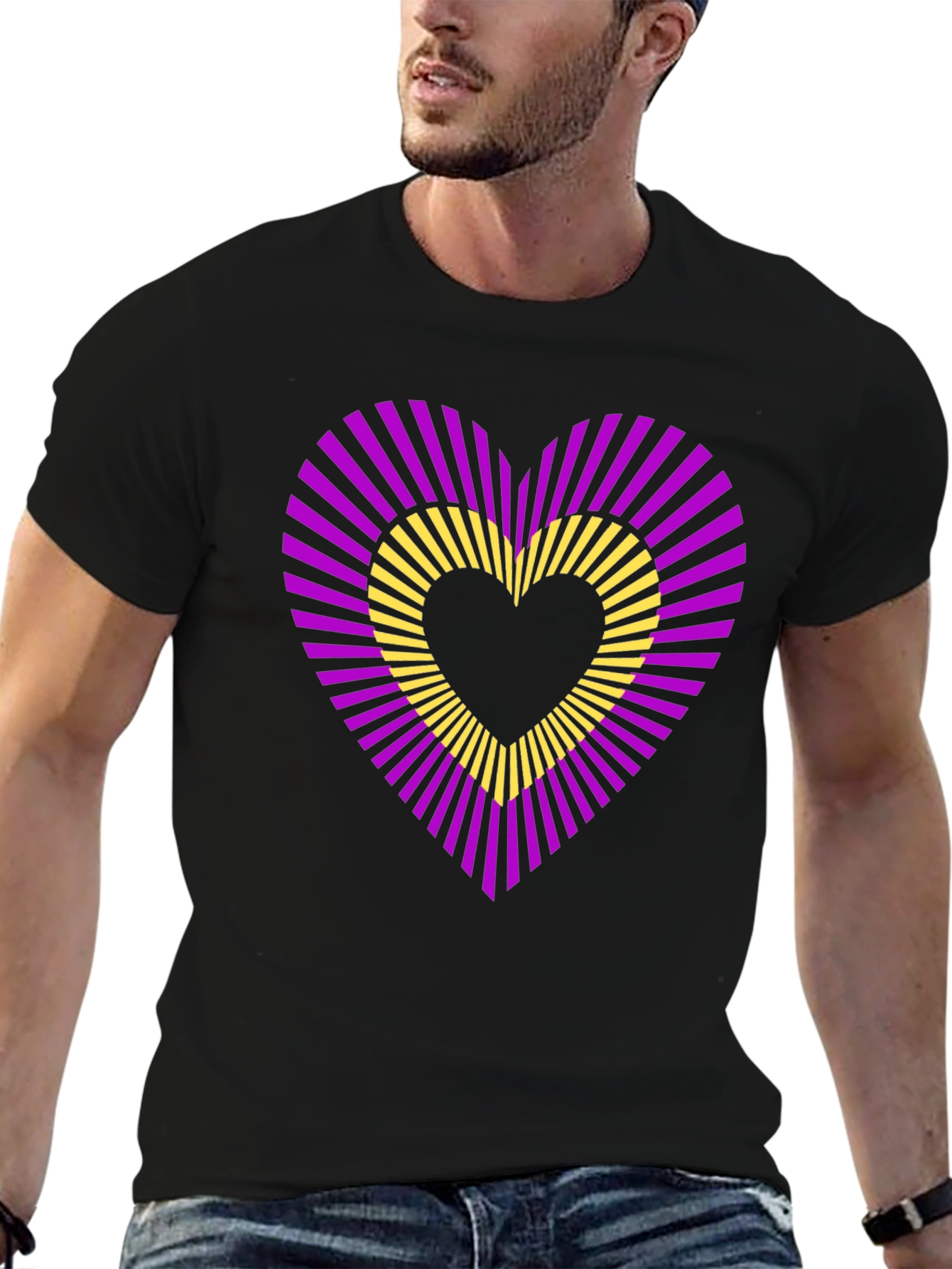 Black Heartburst Graphic T-Shirt view 6