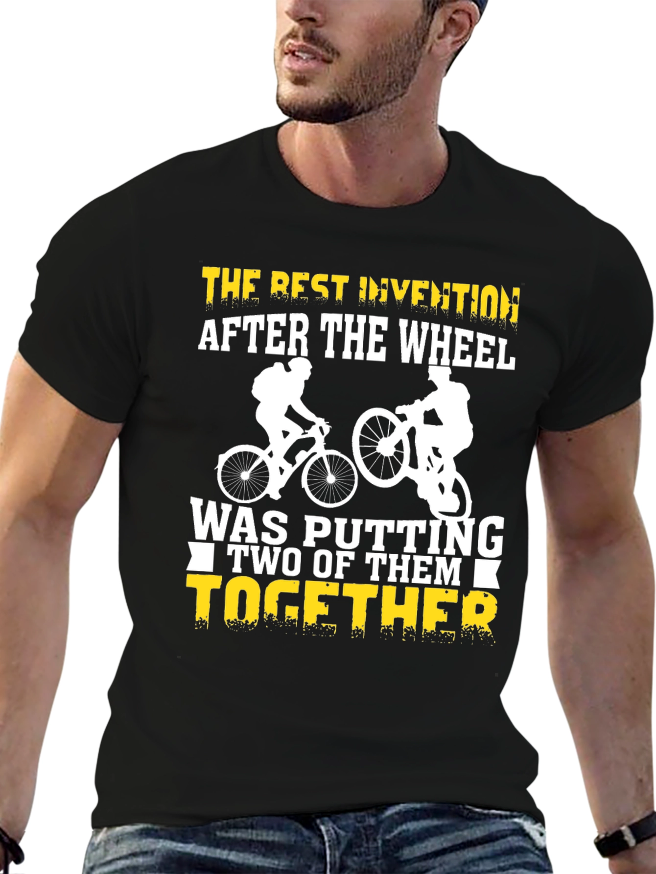 Black Funny Bicycle T-Shirt - Best Invention After The Wheel view 6
