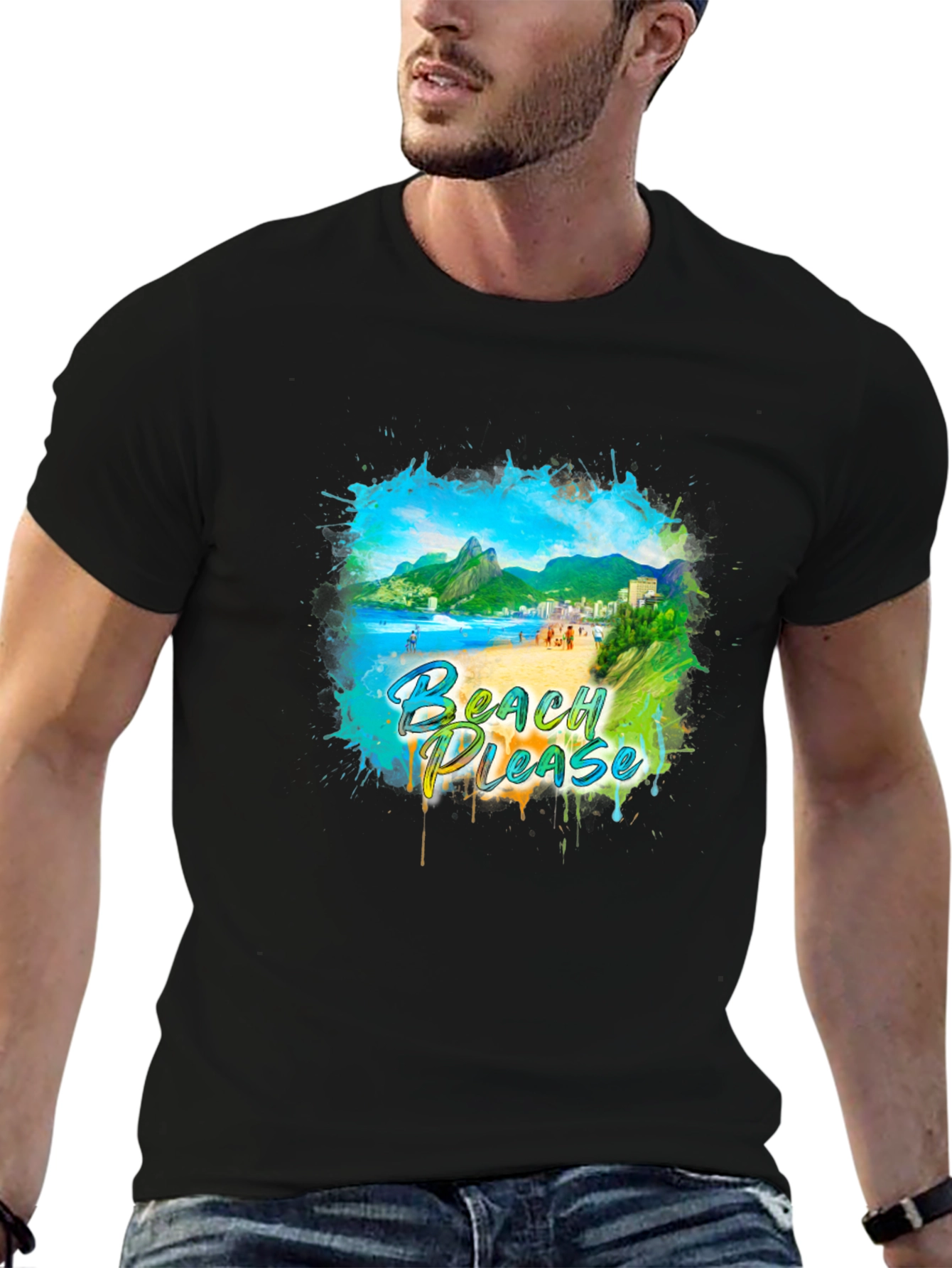 Black Beach Please Graphic Tee - Tropical Vibes view 6