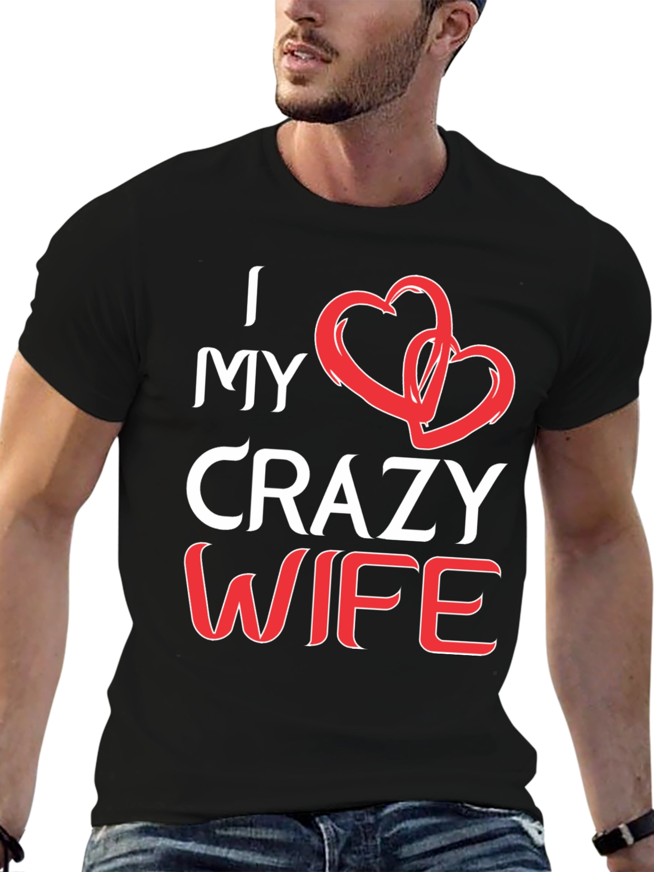 Black I Love My Crazy Wife Graphic Tee view 6