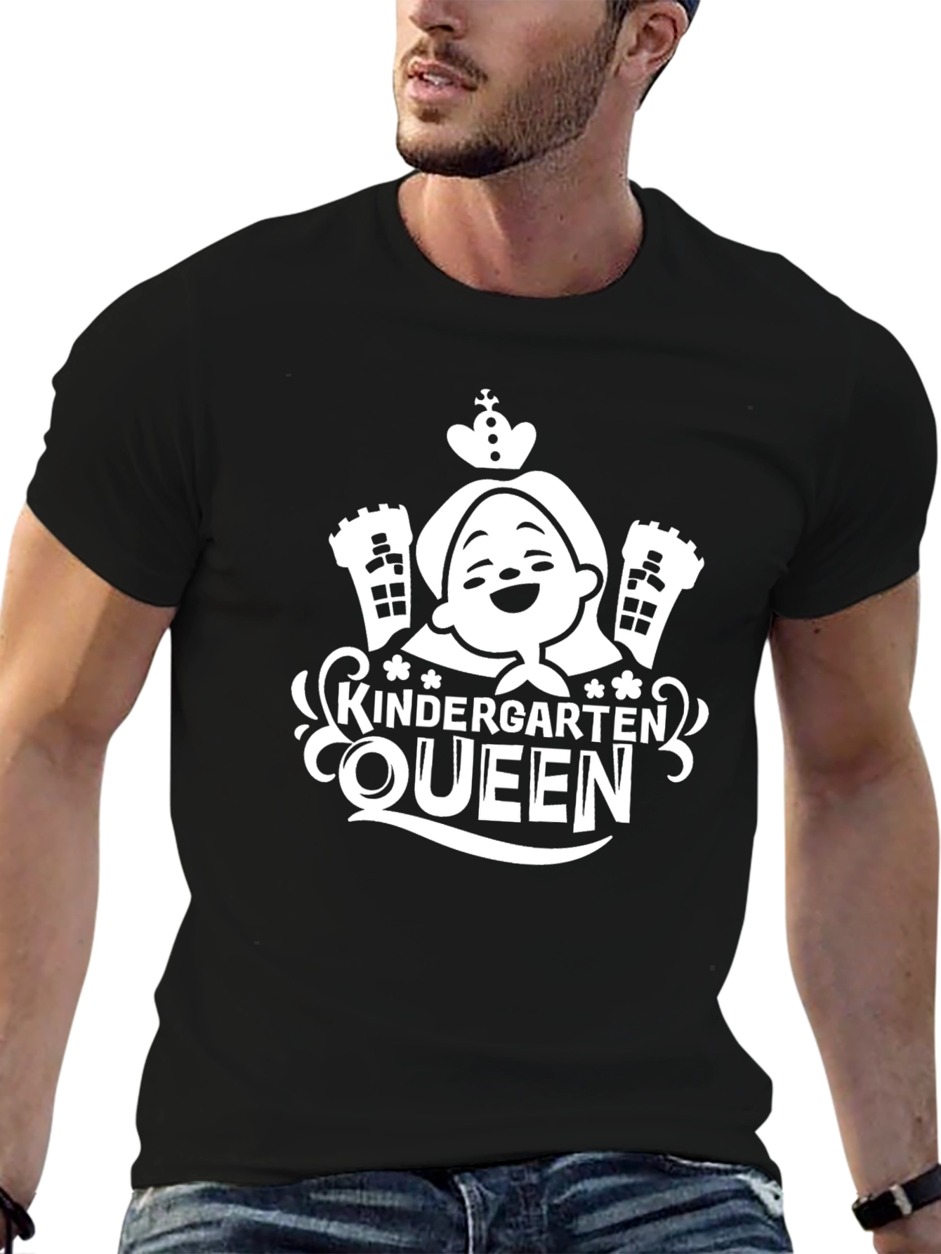 Black Kindergarten Queen Black Graphic Tee view 6