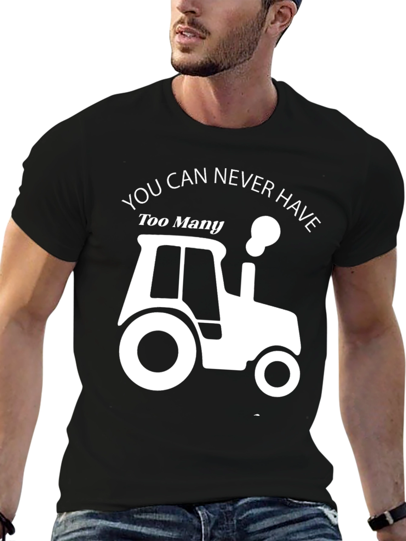 Too Many Tractors Black Graphic Tee - 6