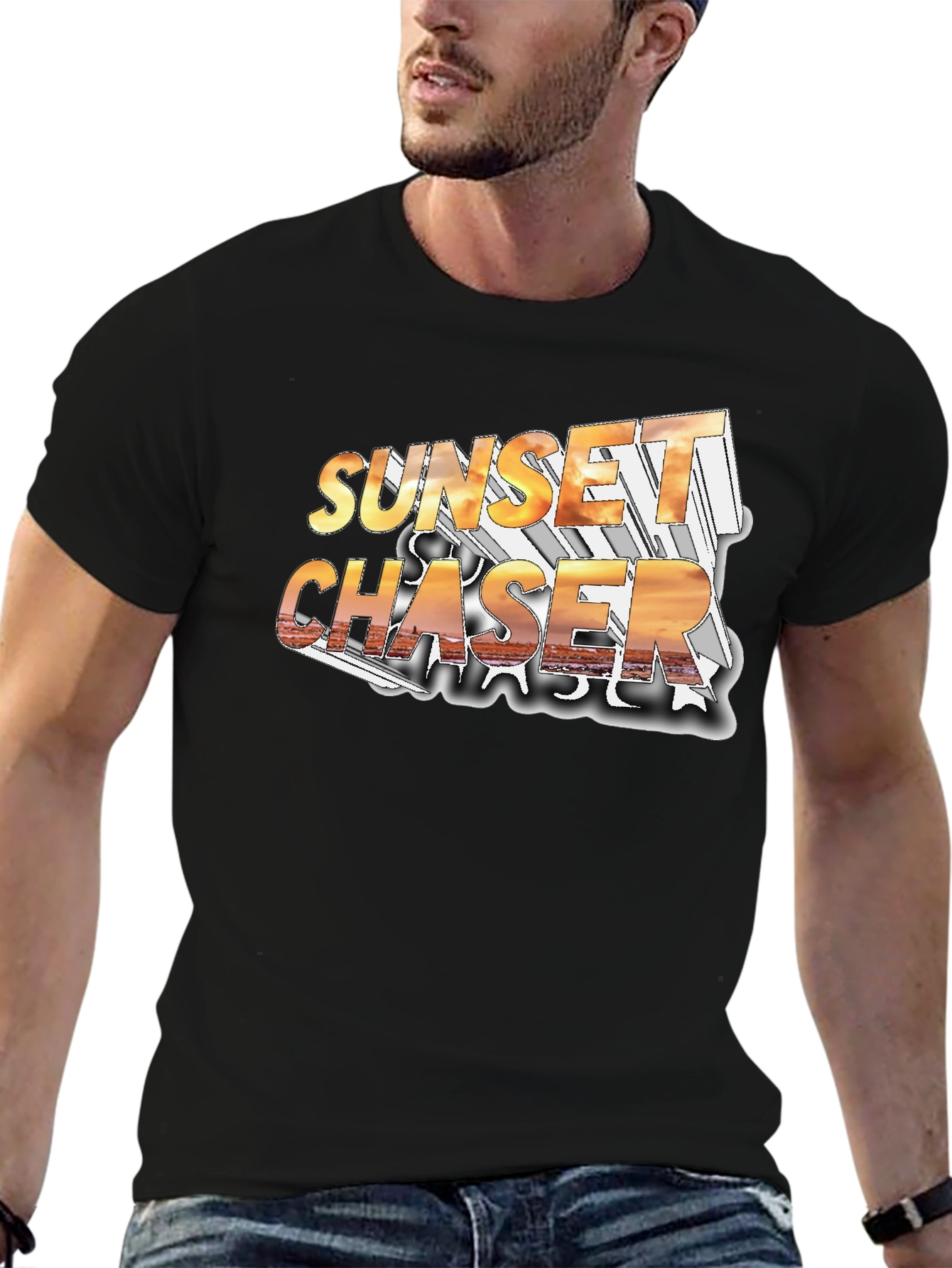 Black Sunset Chaser Black Graphic Tee view 6