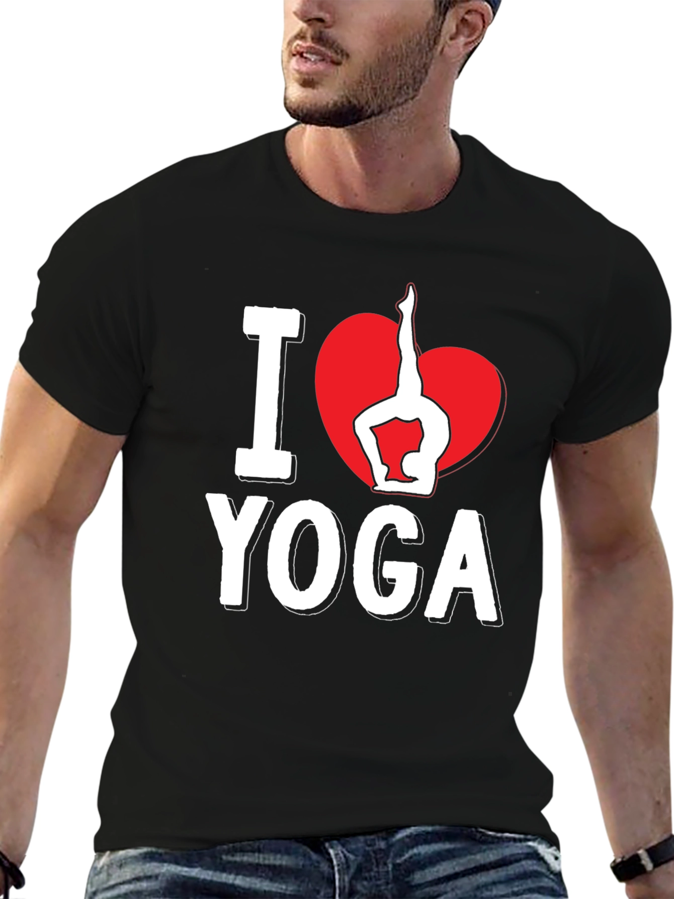 Black I Heart Yoga Black Graphic Tee view 6