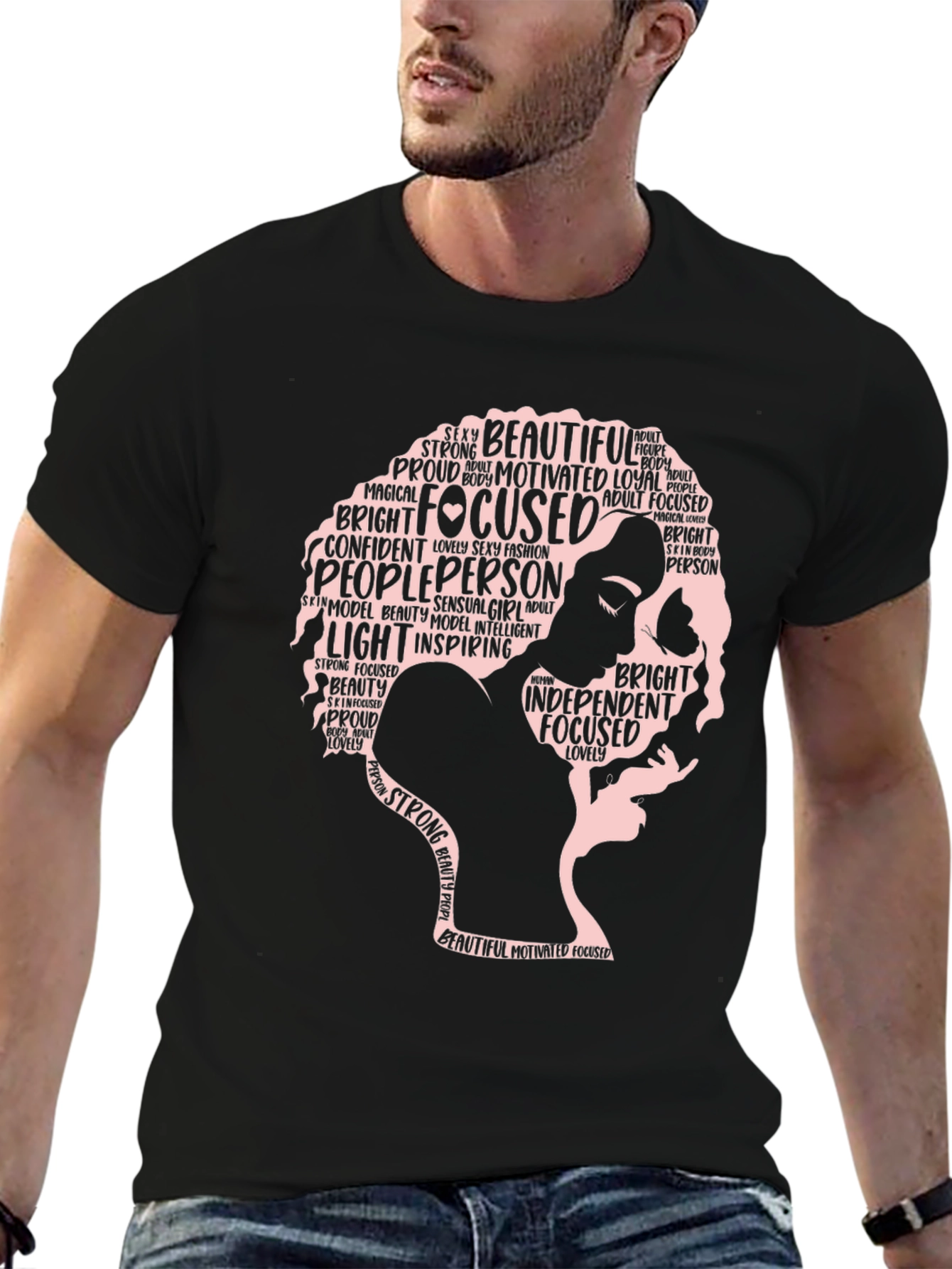 Black Empowered Woman Graphic T-Shirt view 6