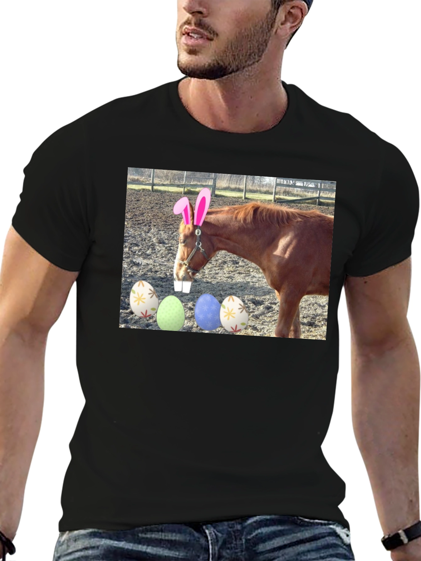 Black Easter Horse T-Shirt view 6