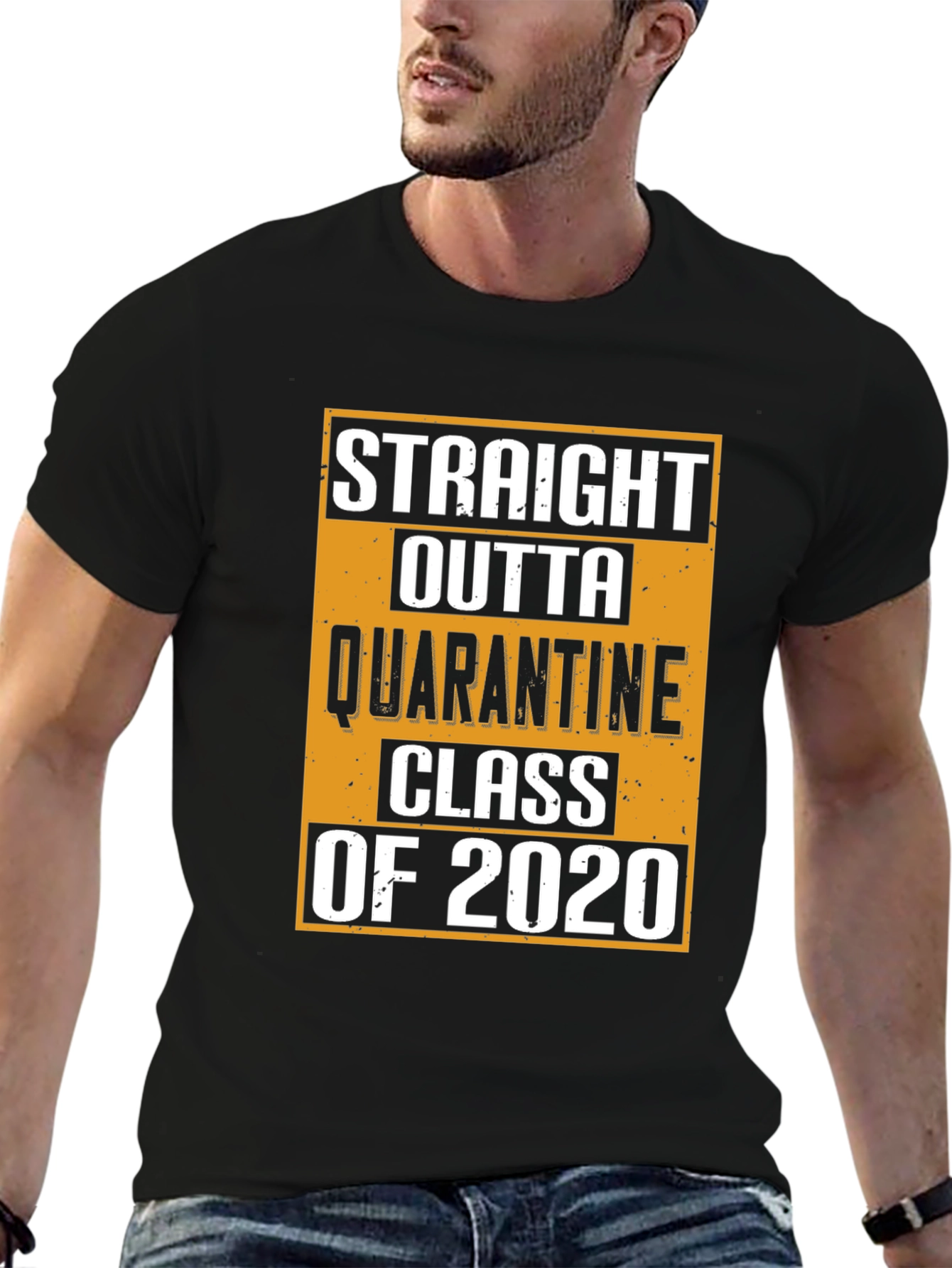 Black Straight Outta Quarantine Class of 2020 T-Shirt view 6