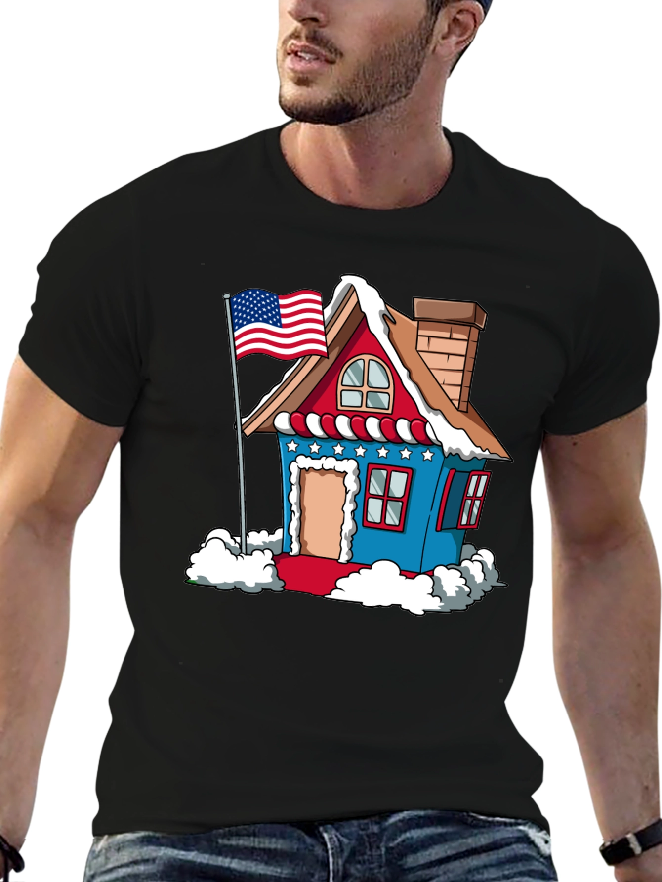 Black Patriotic House T-Shirt view 6