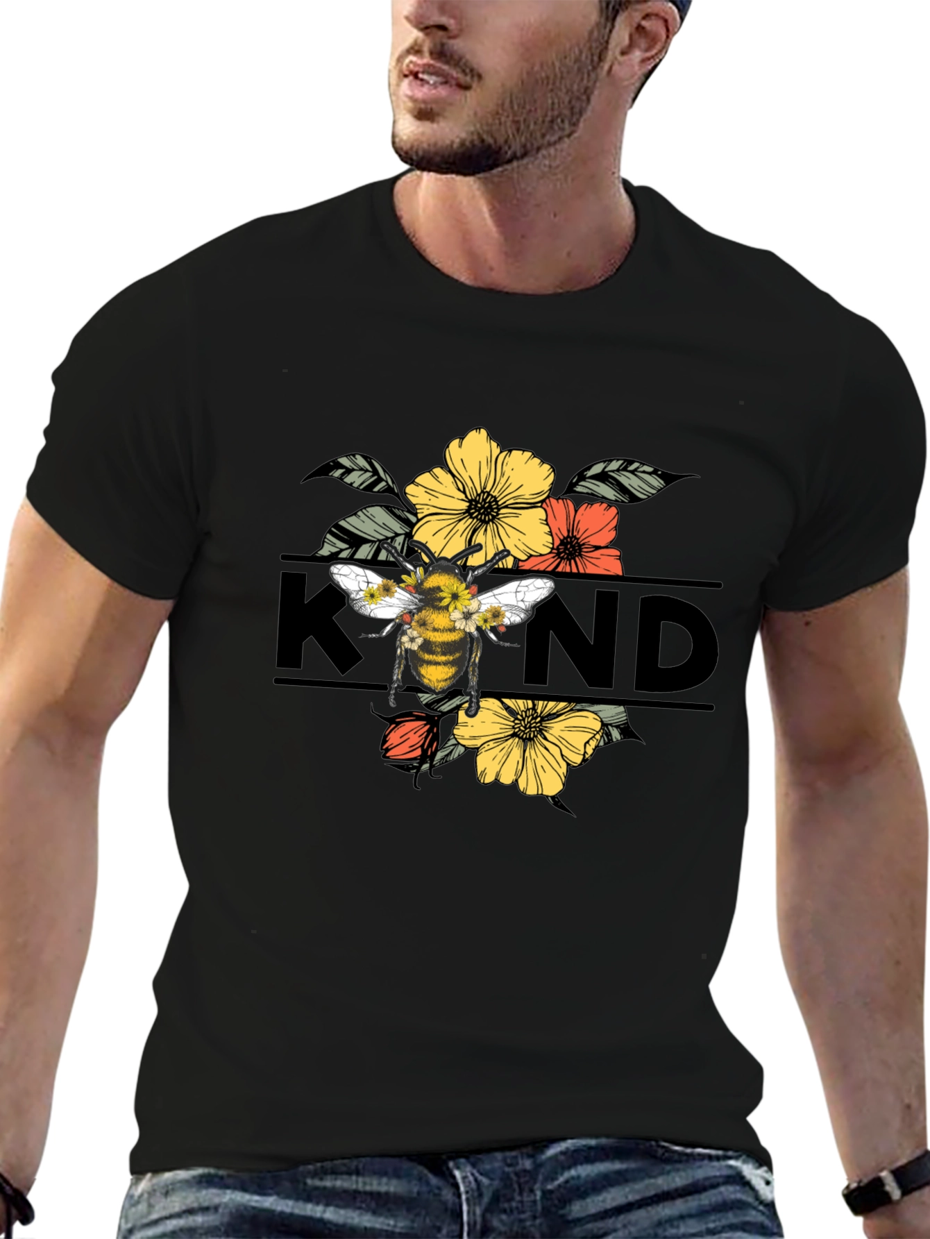 Black Bee Kind Graphic T-Shirt view 6