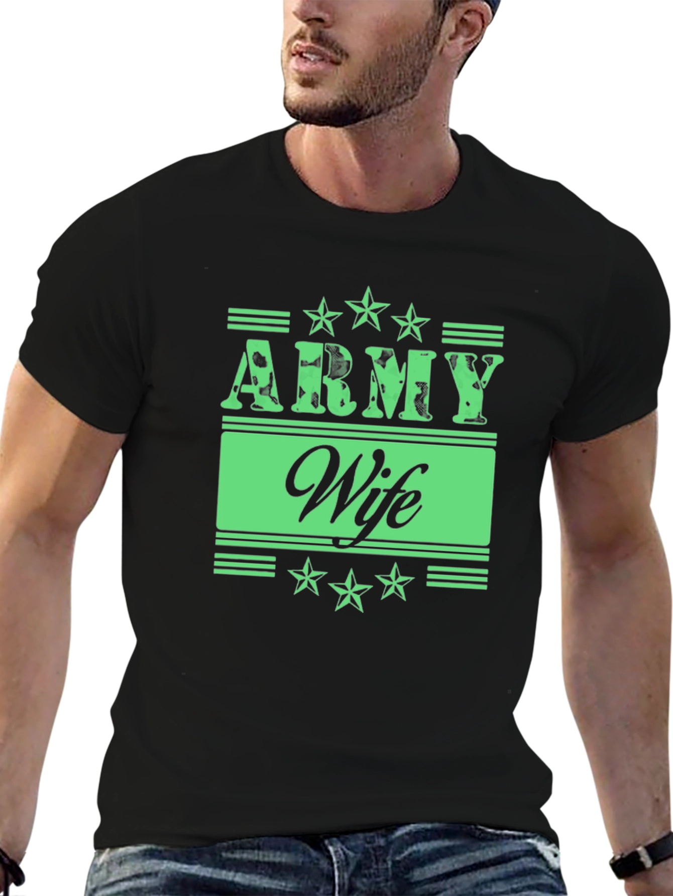 Black Army Wife Graphic Tee view 6