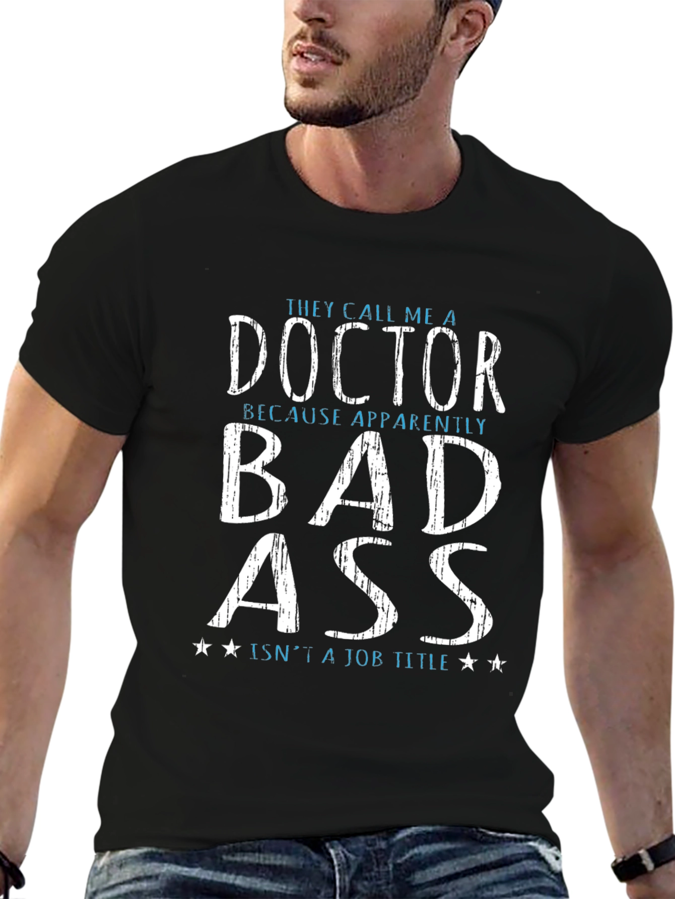 Black Funny Doctor Bad Ass T-Shirt view 6