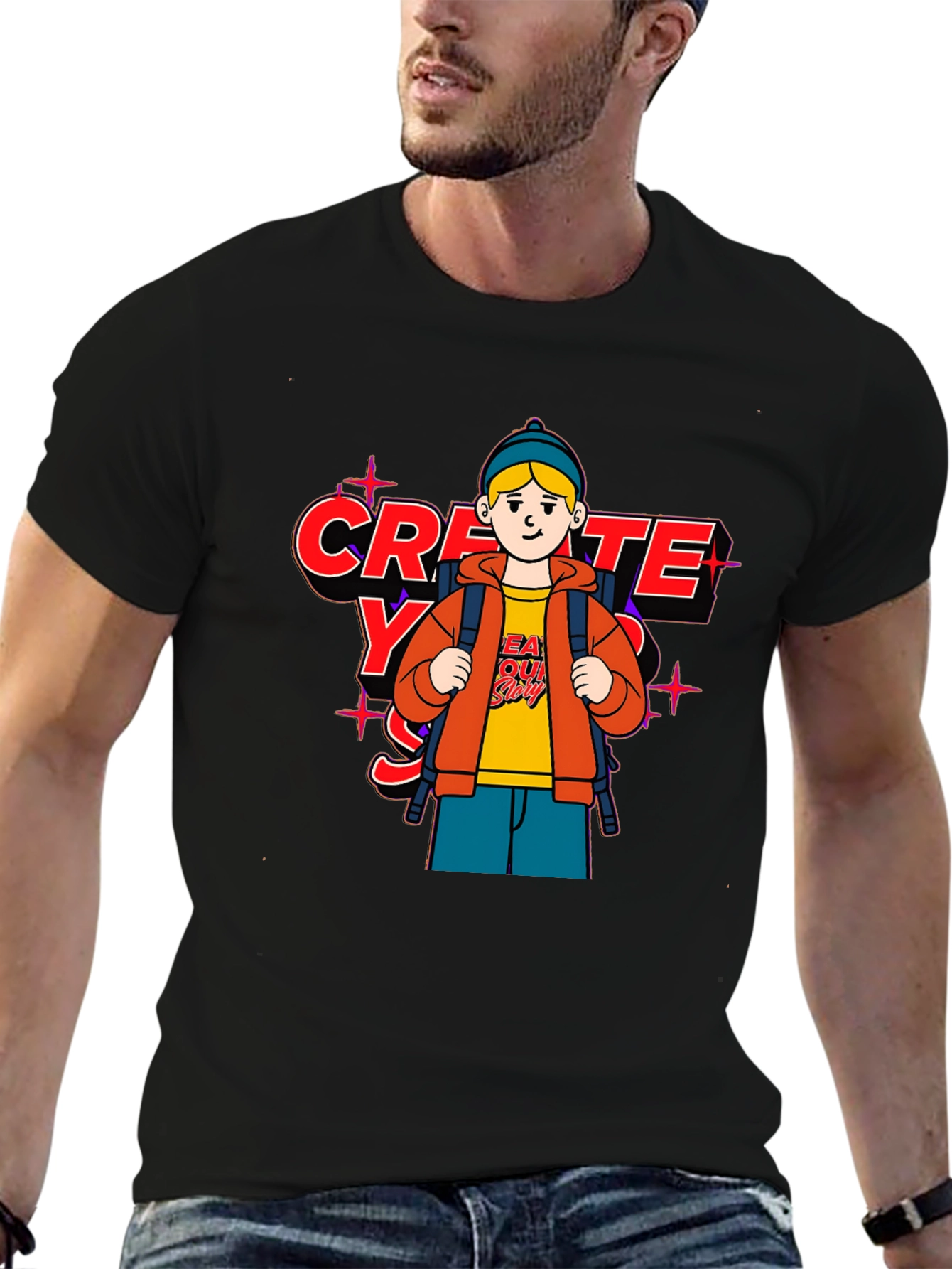 Black Create Your Story T-Shirt view 6