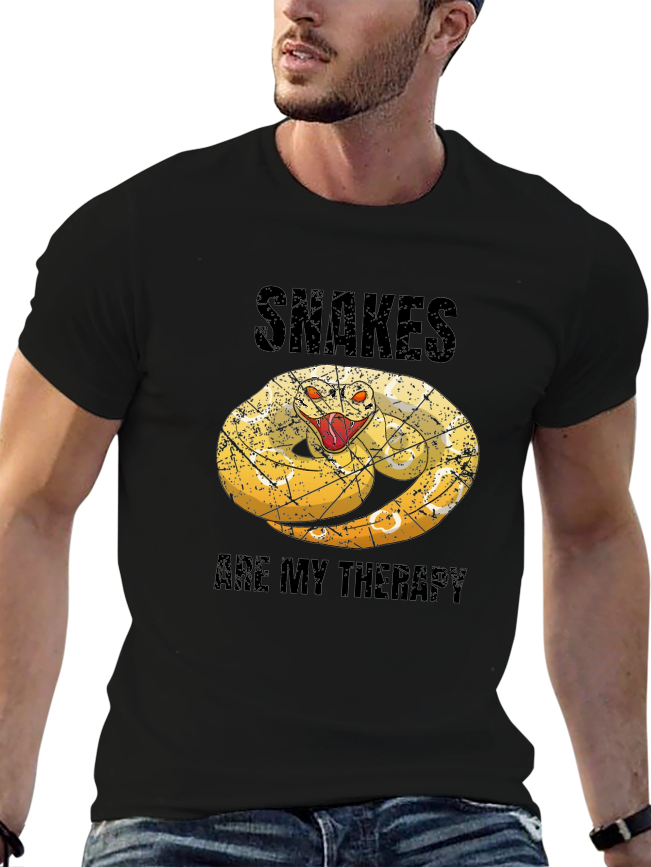 Black Snakes Are My Therapy Graphic Tee view 6