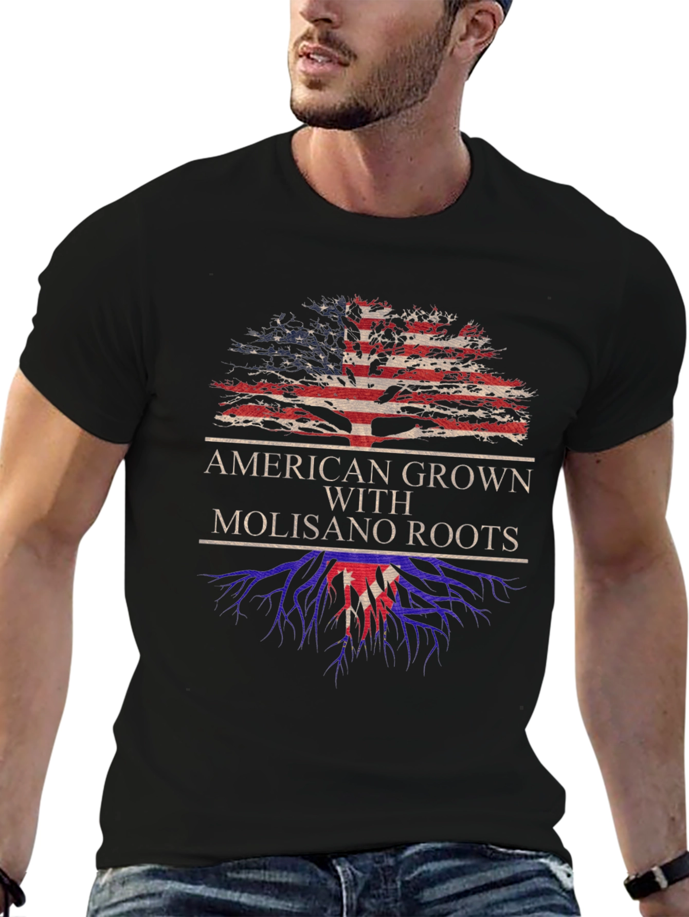 Black American Grown Molise Roots T-Shirt view 6