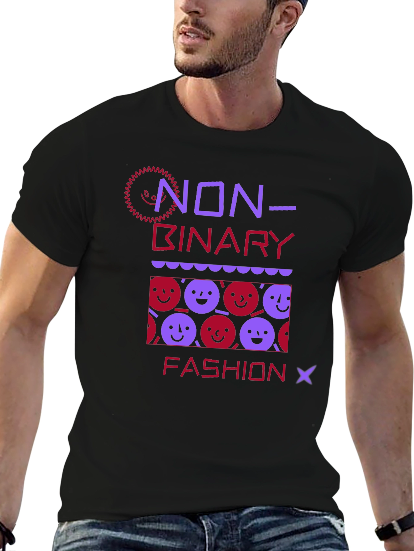 Black Non-Binary Fashion T-Shirt - Unisex  view 6