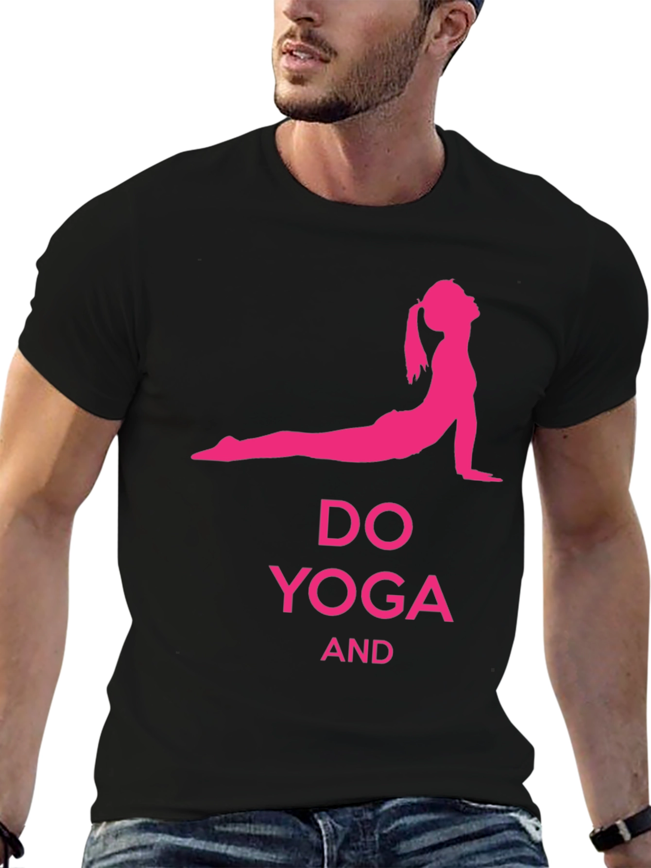 Black Yoga Pose Graphic T-Shirt view 6