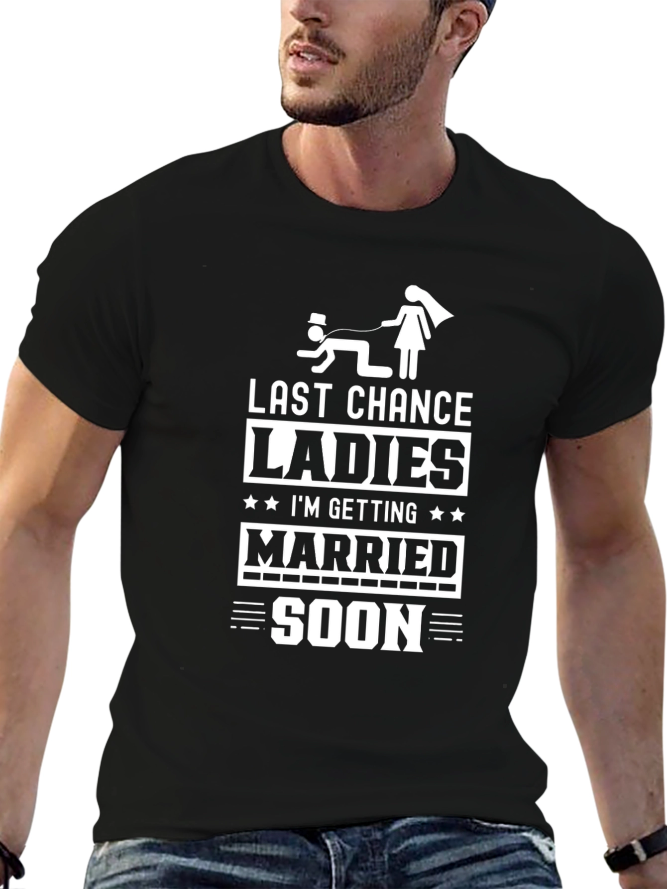 Black Last Chance Ladies T-Shirt - Groom Humor view 6