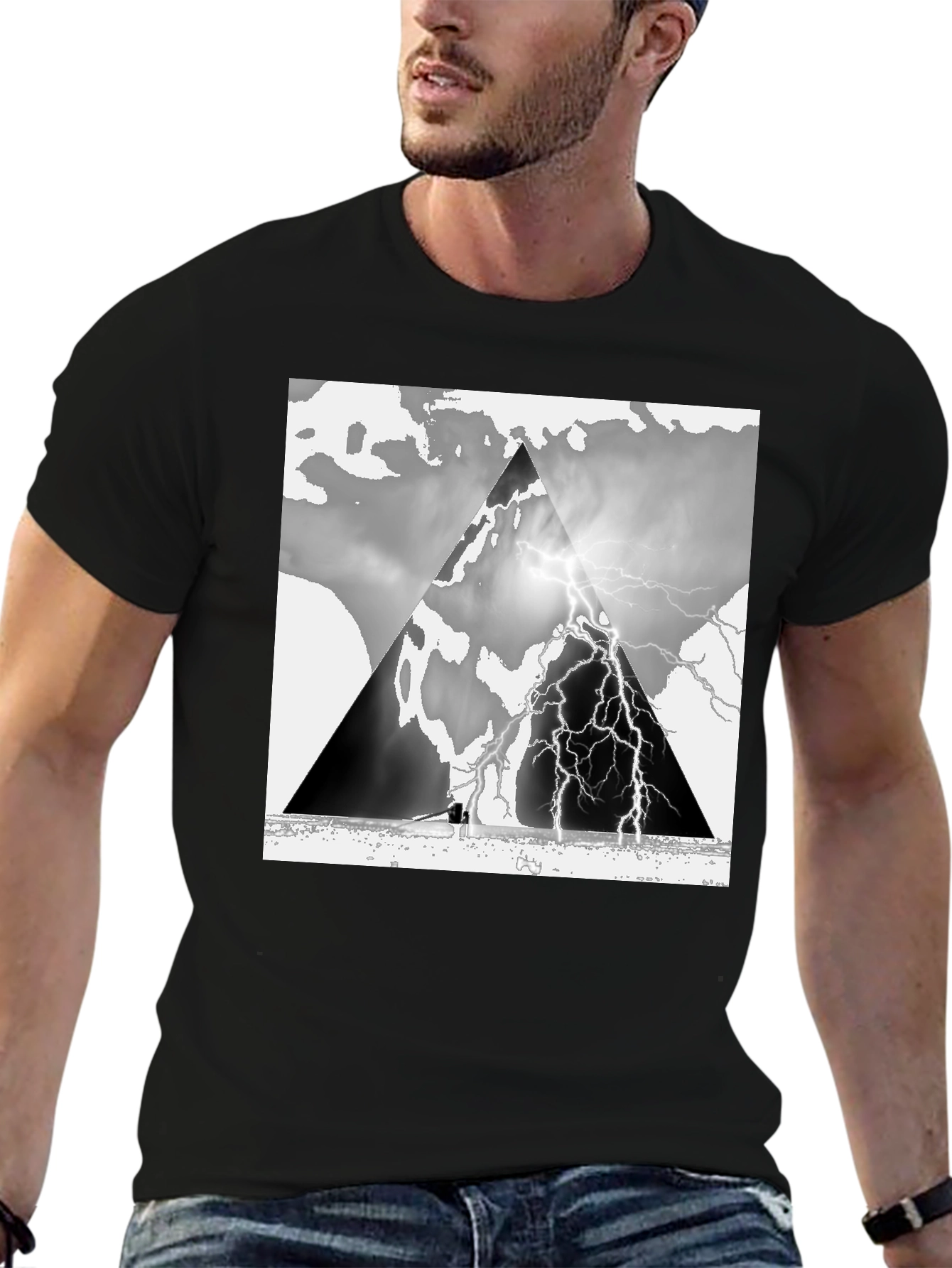 Black Stormy Mountain T-Shirt view 6