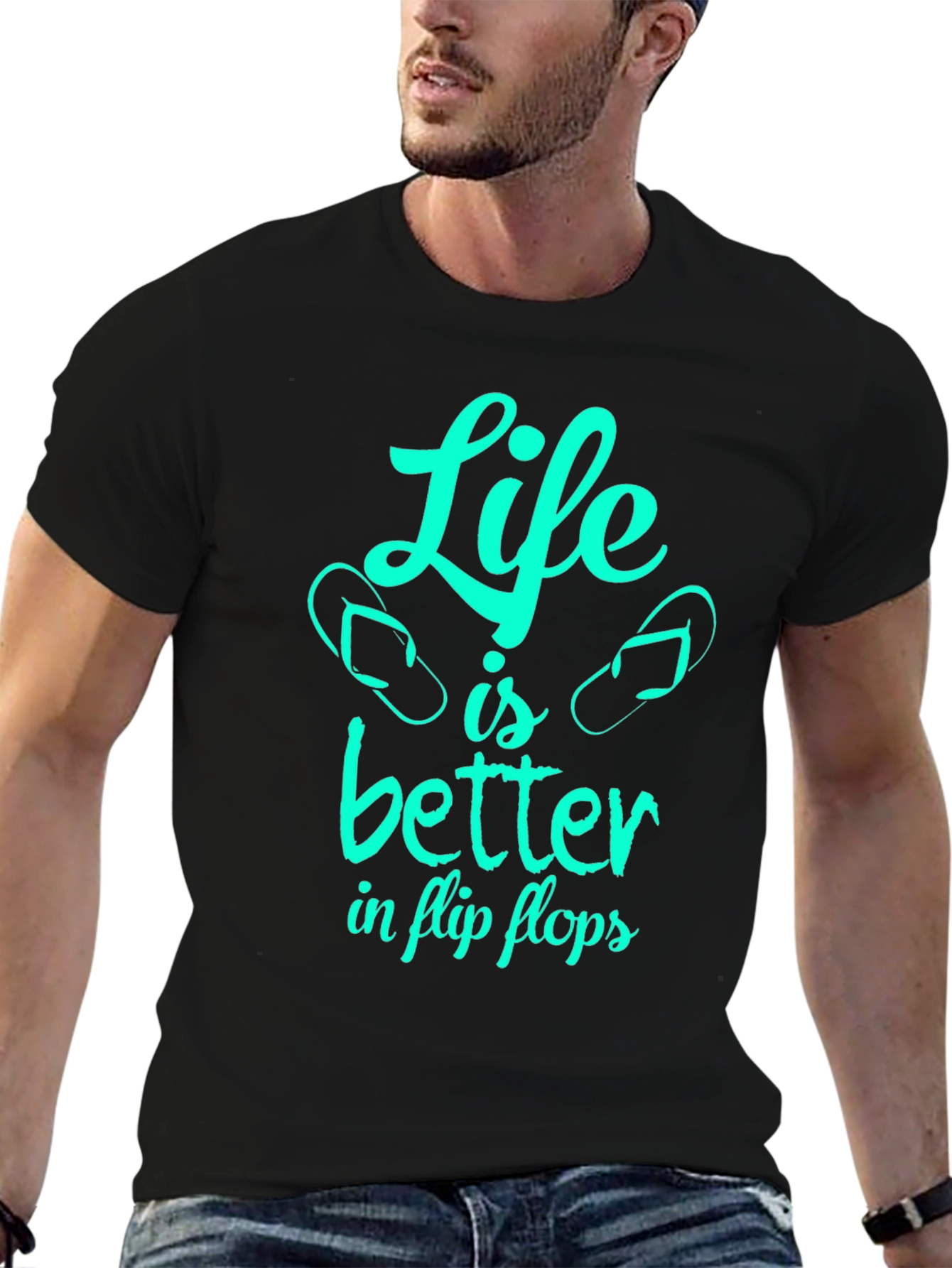 Black Life is Better in Flip Flops - Graphic T-Shirt view 6