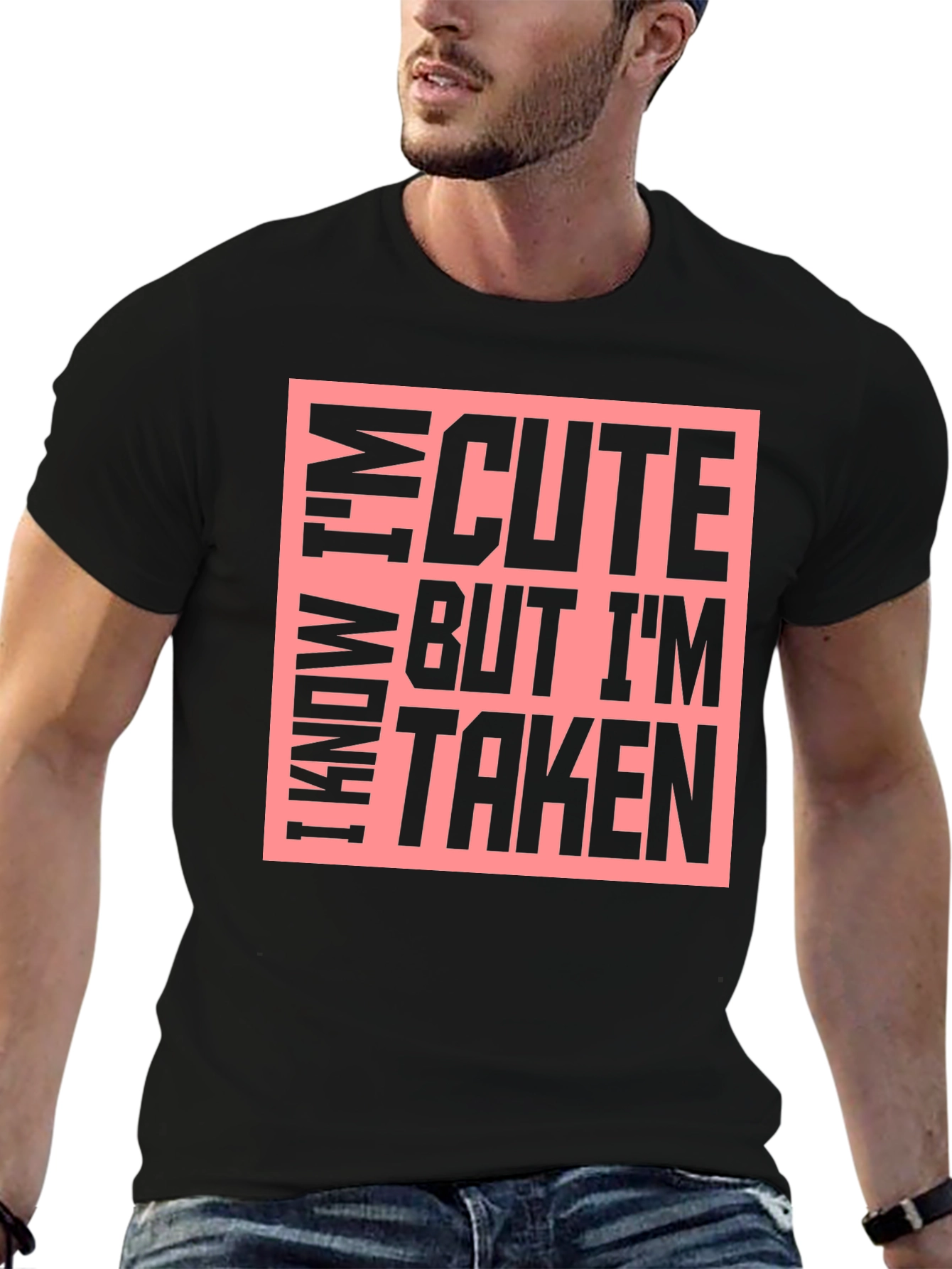 Black Cute But Taken Graphic T-Shirt view 6